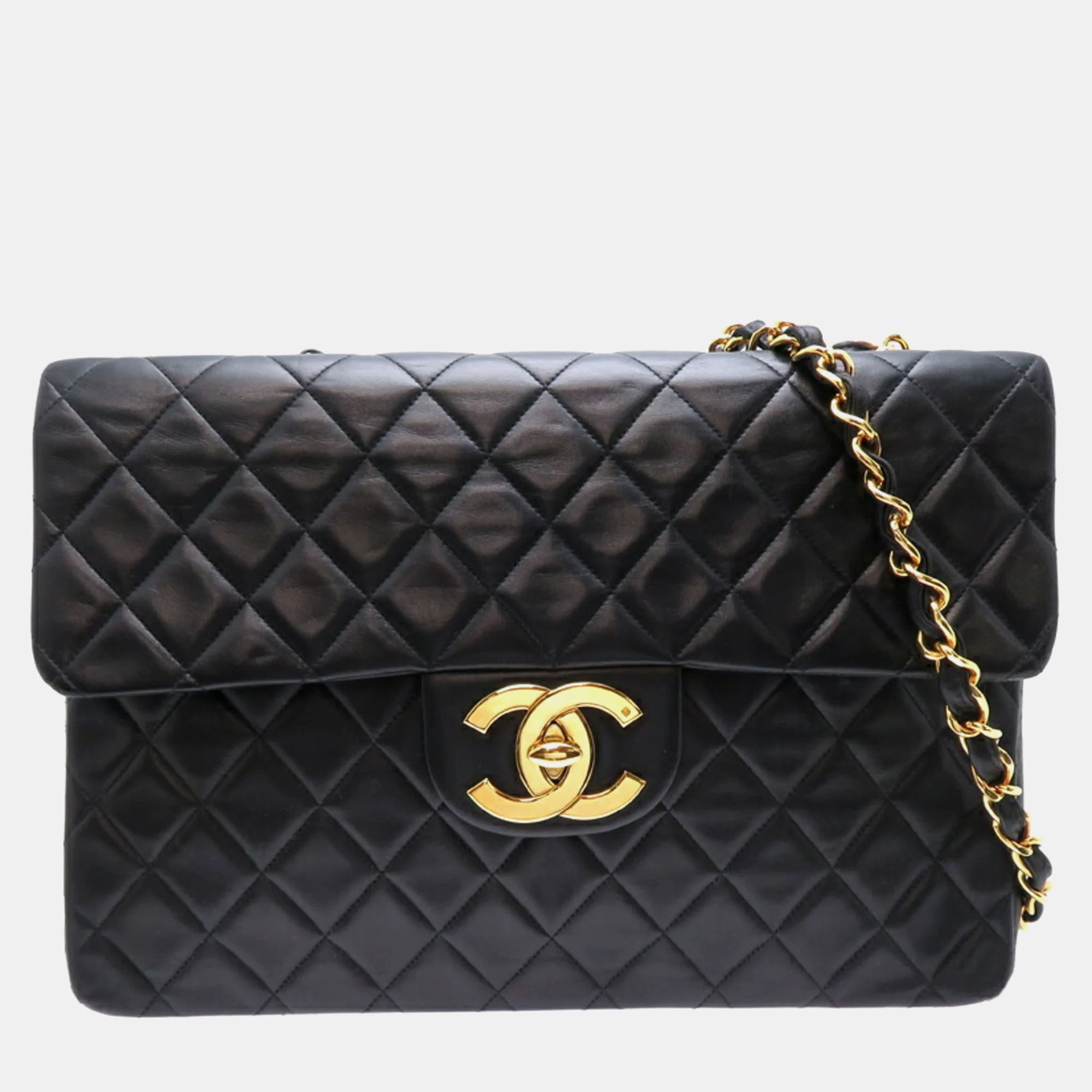 

Chanel Lambskin Black Seal Deca Matelasse Shoulder Bag