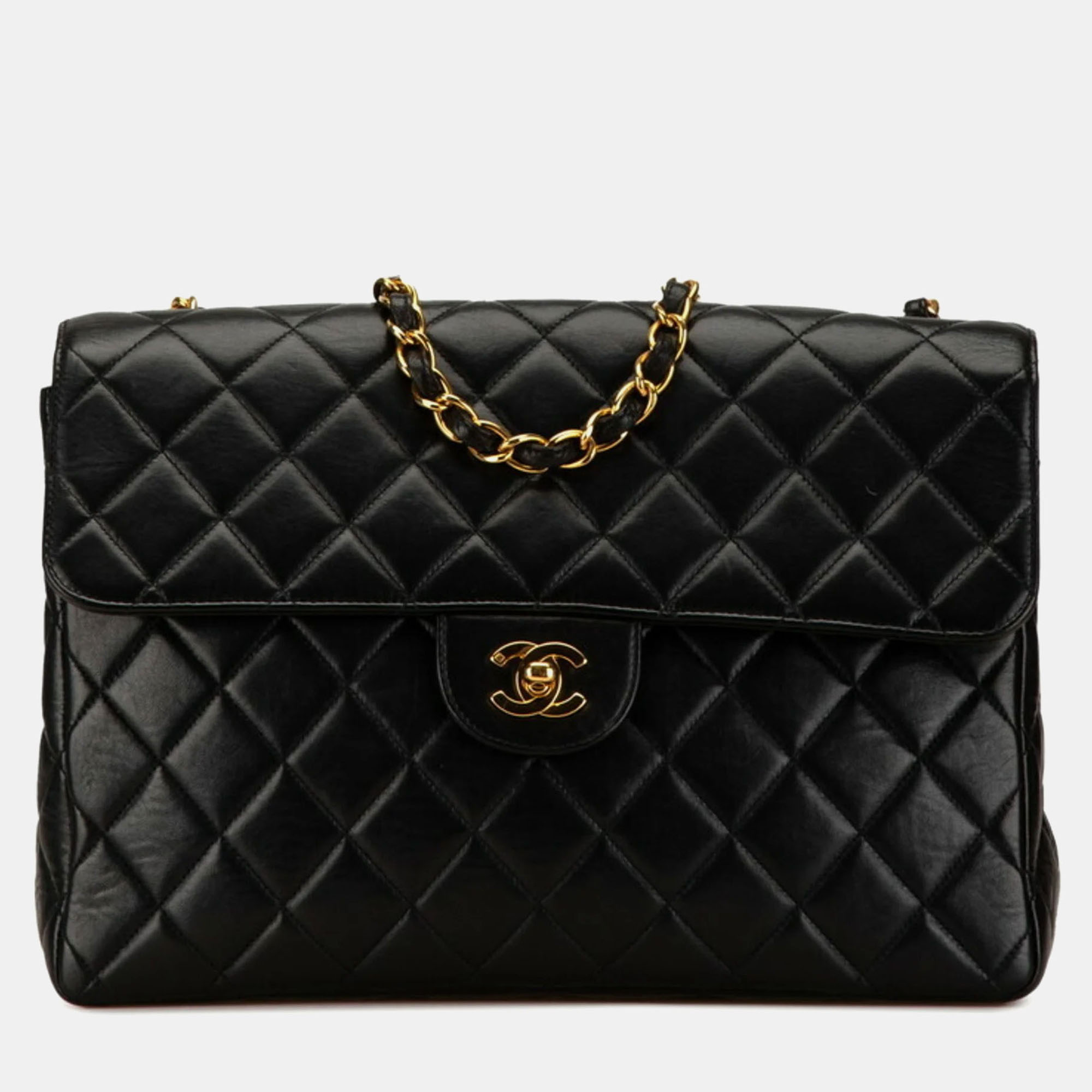 

Chanel Black Lambskin Matelasse 30 Coco Mark Chain Shoulder Bag