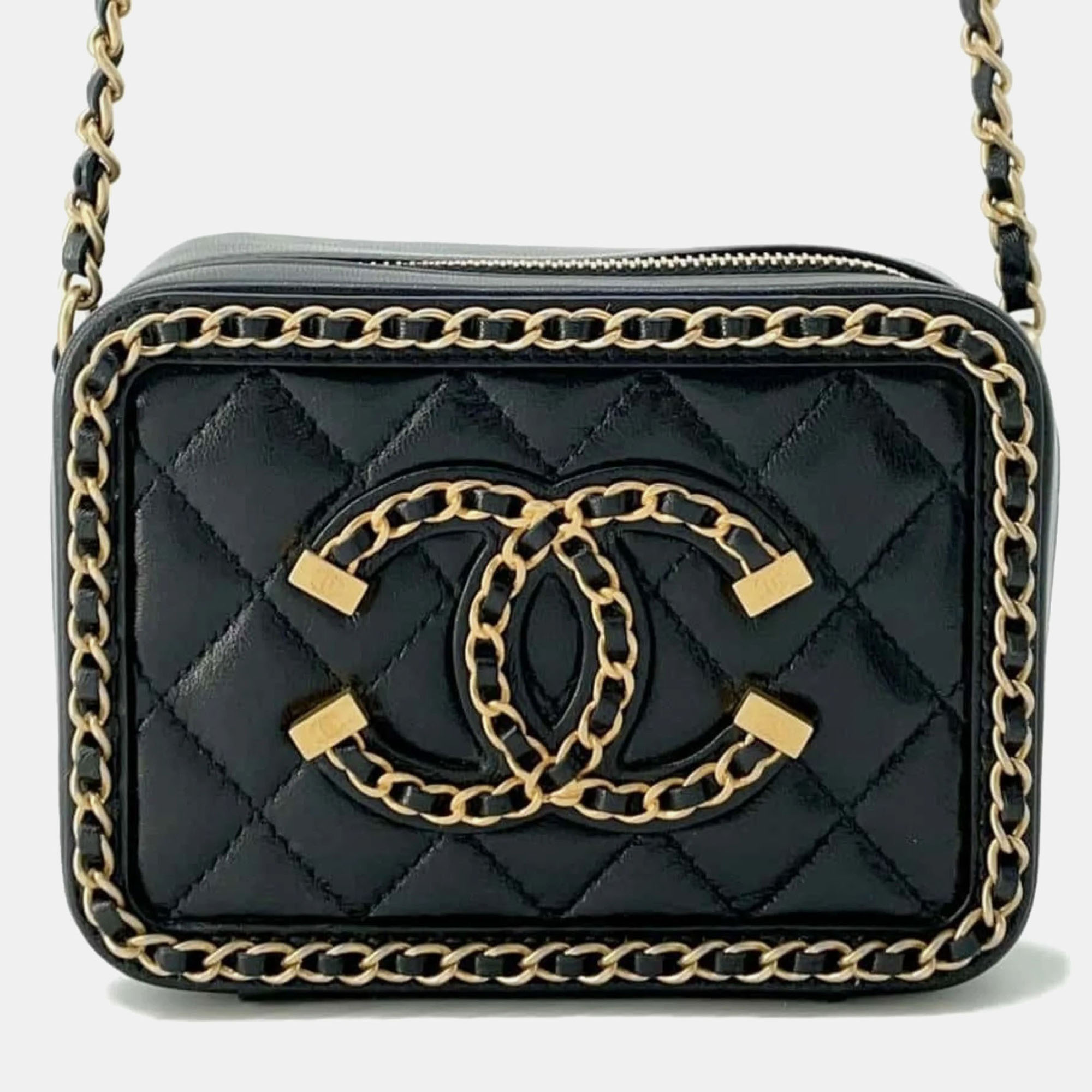 

Chanel Lambskin Black CC Filigree Chain Shoulder Bag