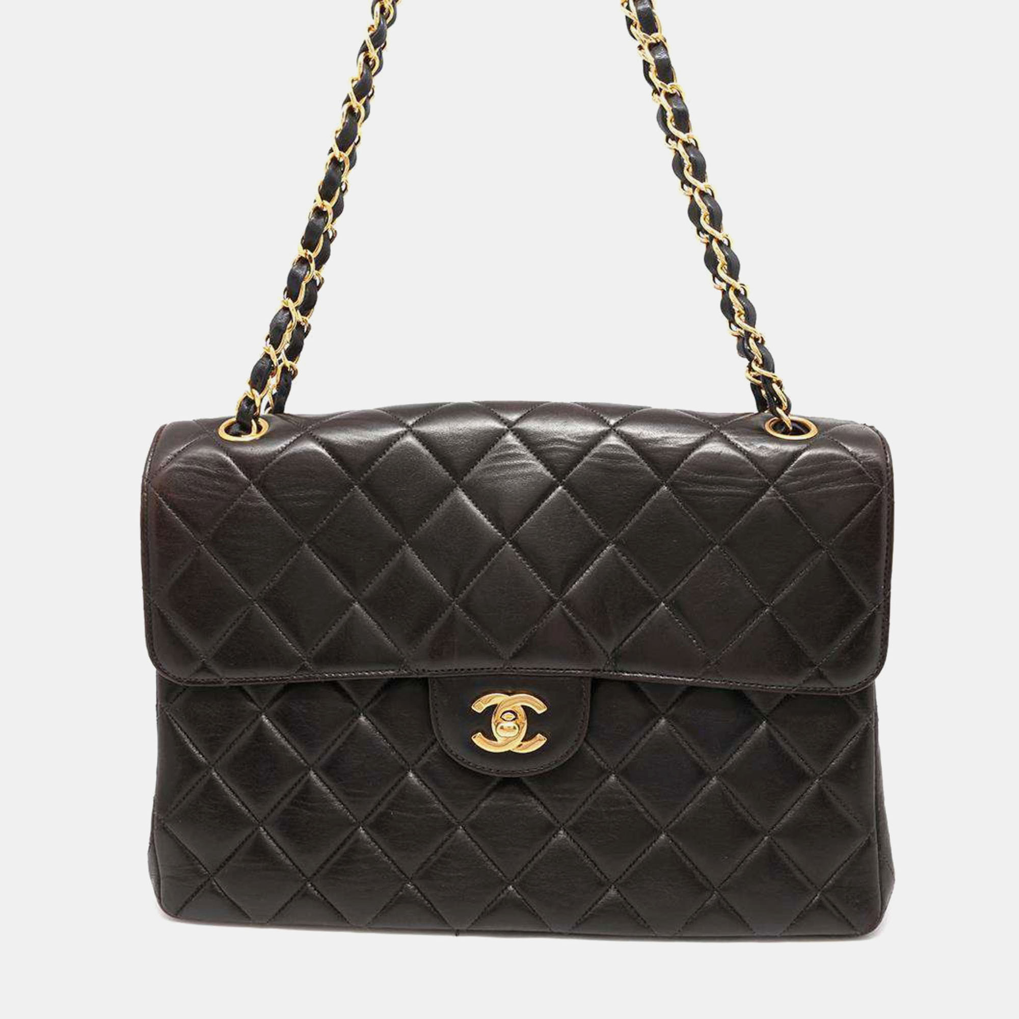 

Chanel Lambskin Black Double Matelasse W Face Coco Mark Chain Shoulder Bag