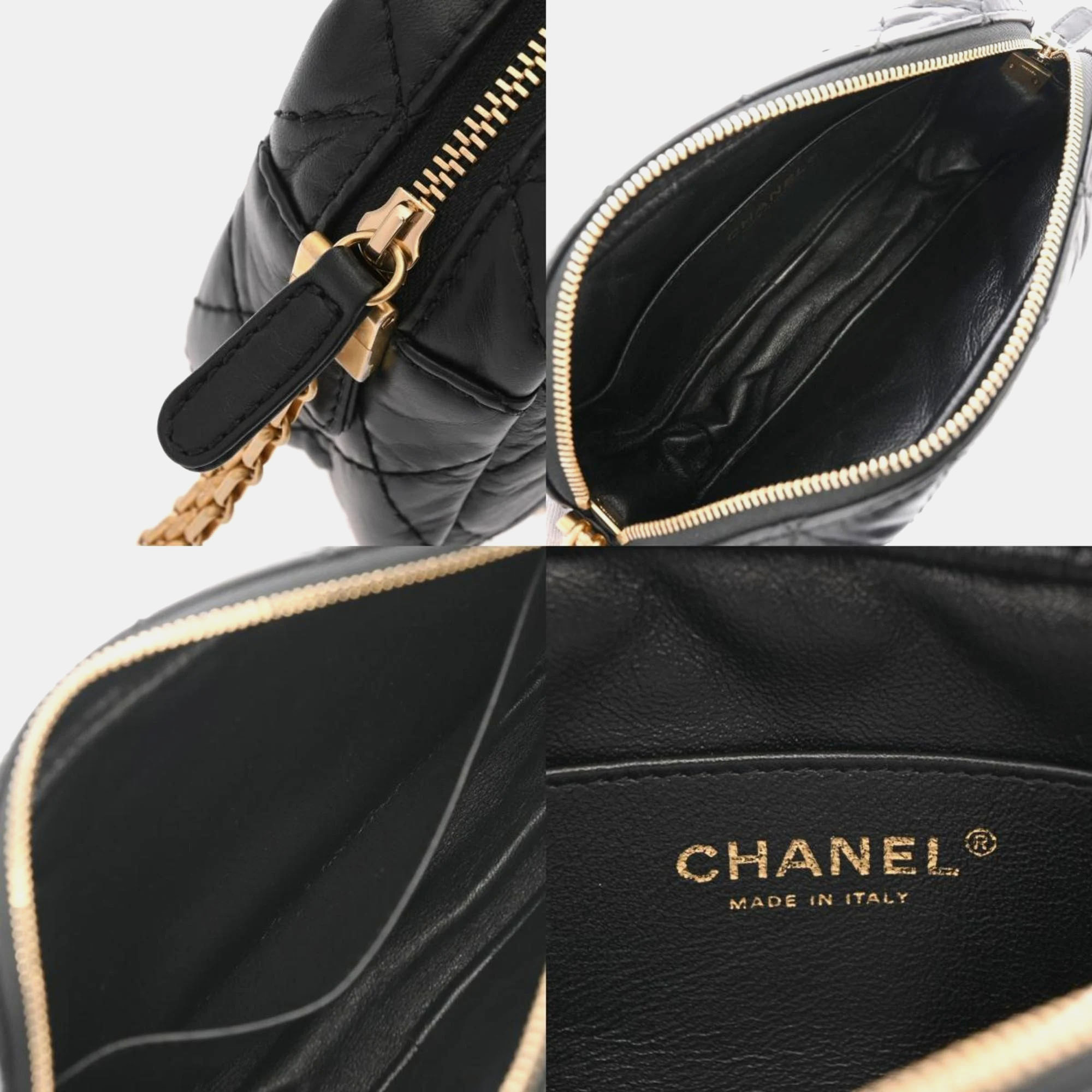 Chanel Black Leather 2.55 Chain Shoulder Camera Bag 