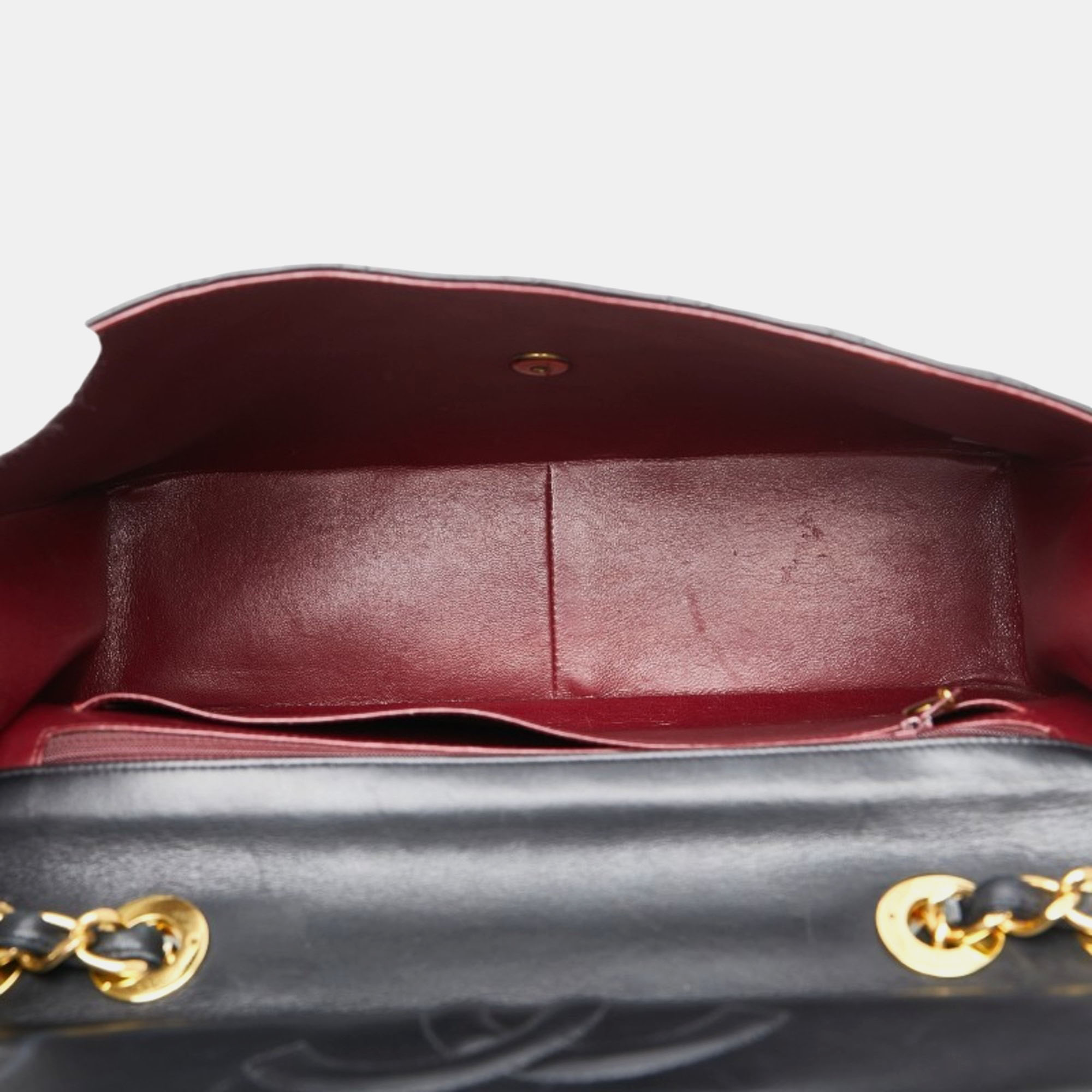 Chanel Black Lambskin Matelasse 34 Chain Shoulder Bag 