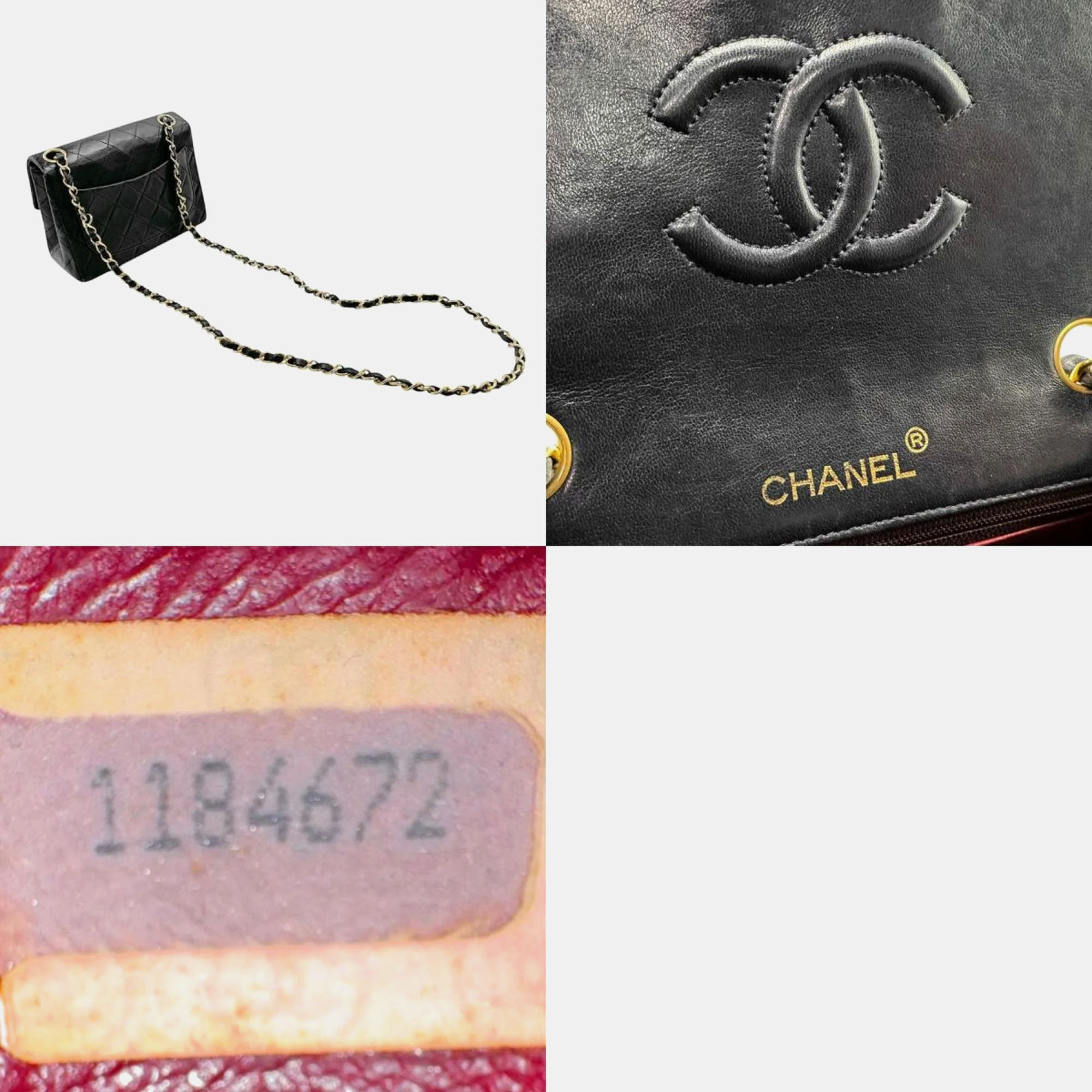 Chanel Lambskin Navy Gold Matelasse Shoulder Bag 