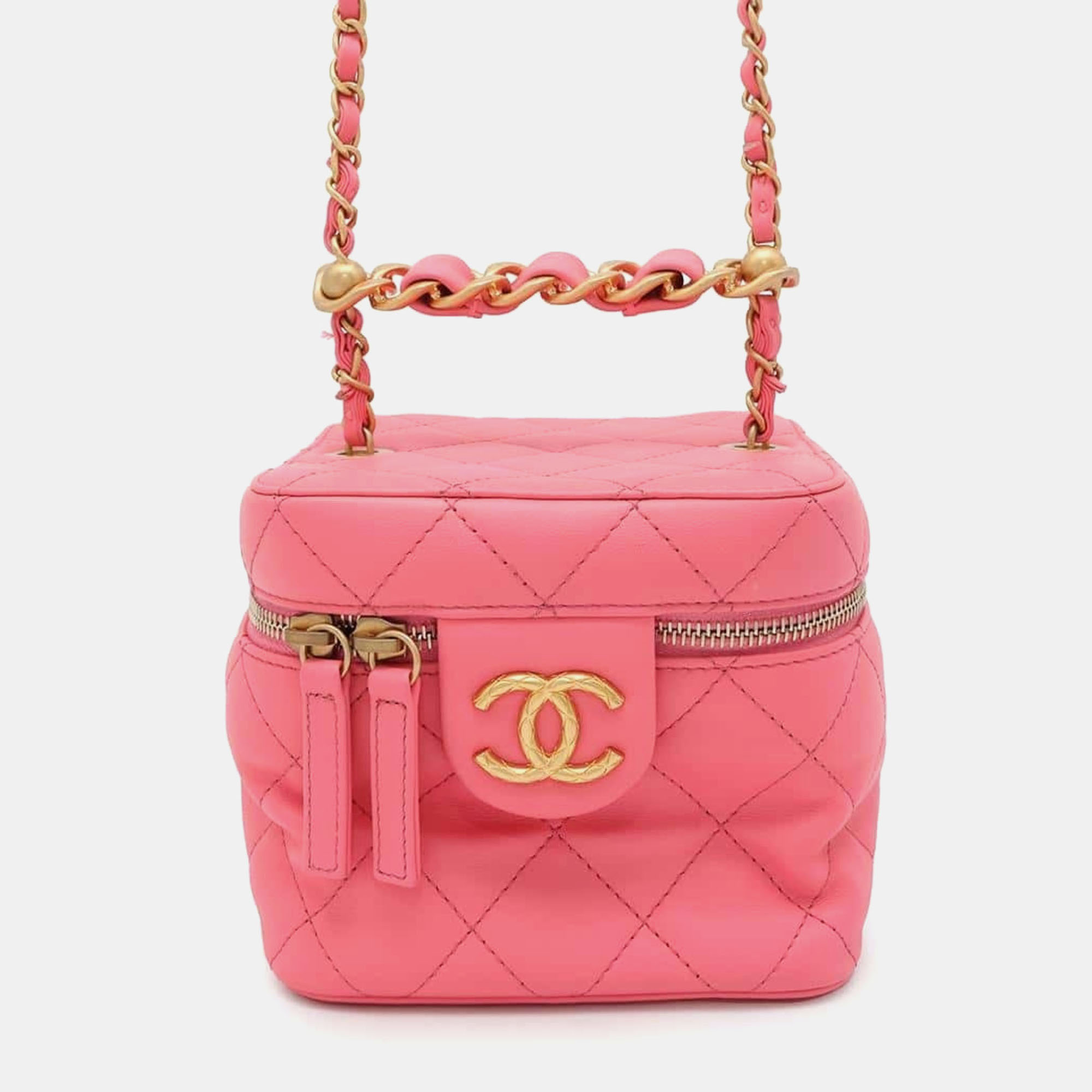 

Chanel Matelasse Coco Mark Lambskin Chain Shoulder Bag, Pink