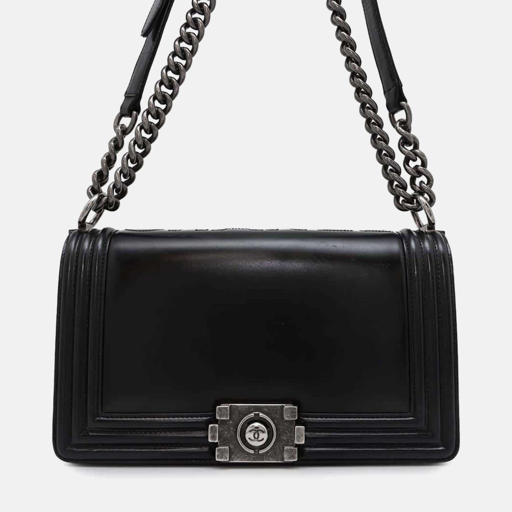 

Chanel Calf Leather Black Boy Coco Mark Chain Shoulder Bag