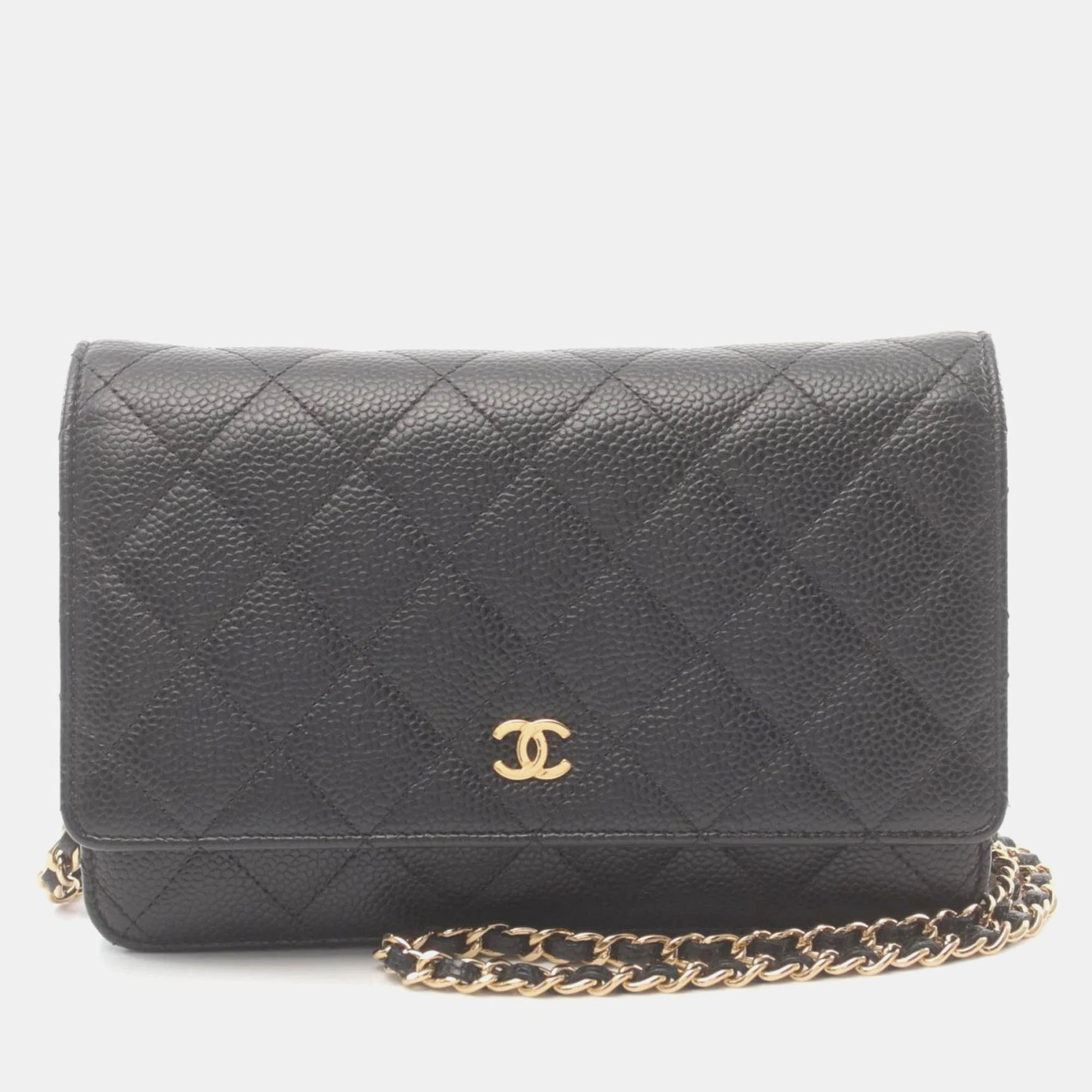 

Chanel Caviar Skin (Grained Calf) Black Matelasse Shoulder Bag