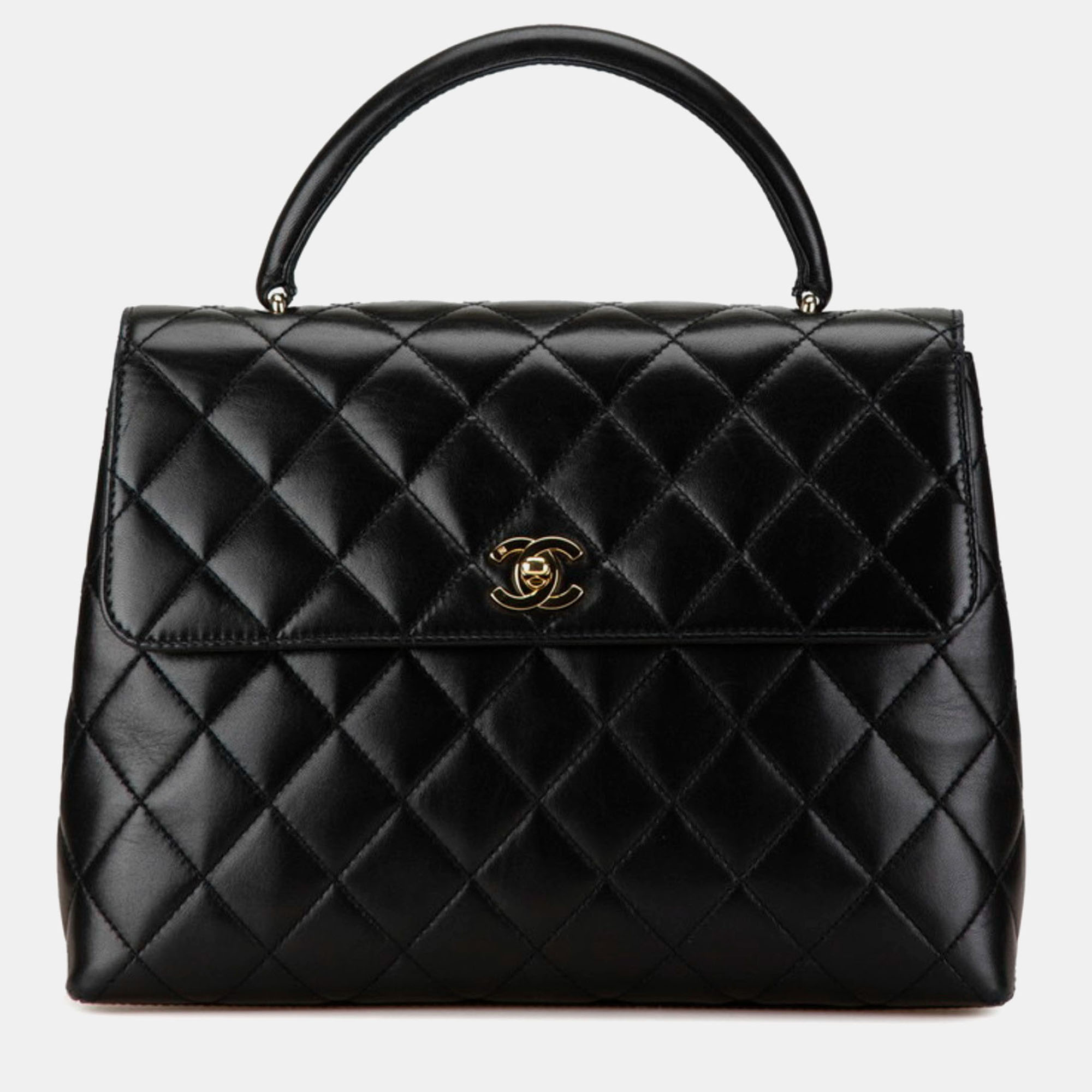 

Chanel Black Lambskin Matelasse Coco Mark Flap Bag