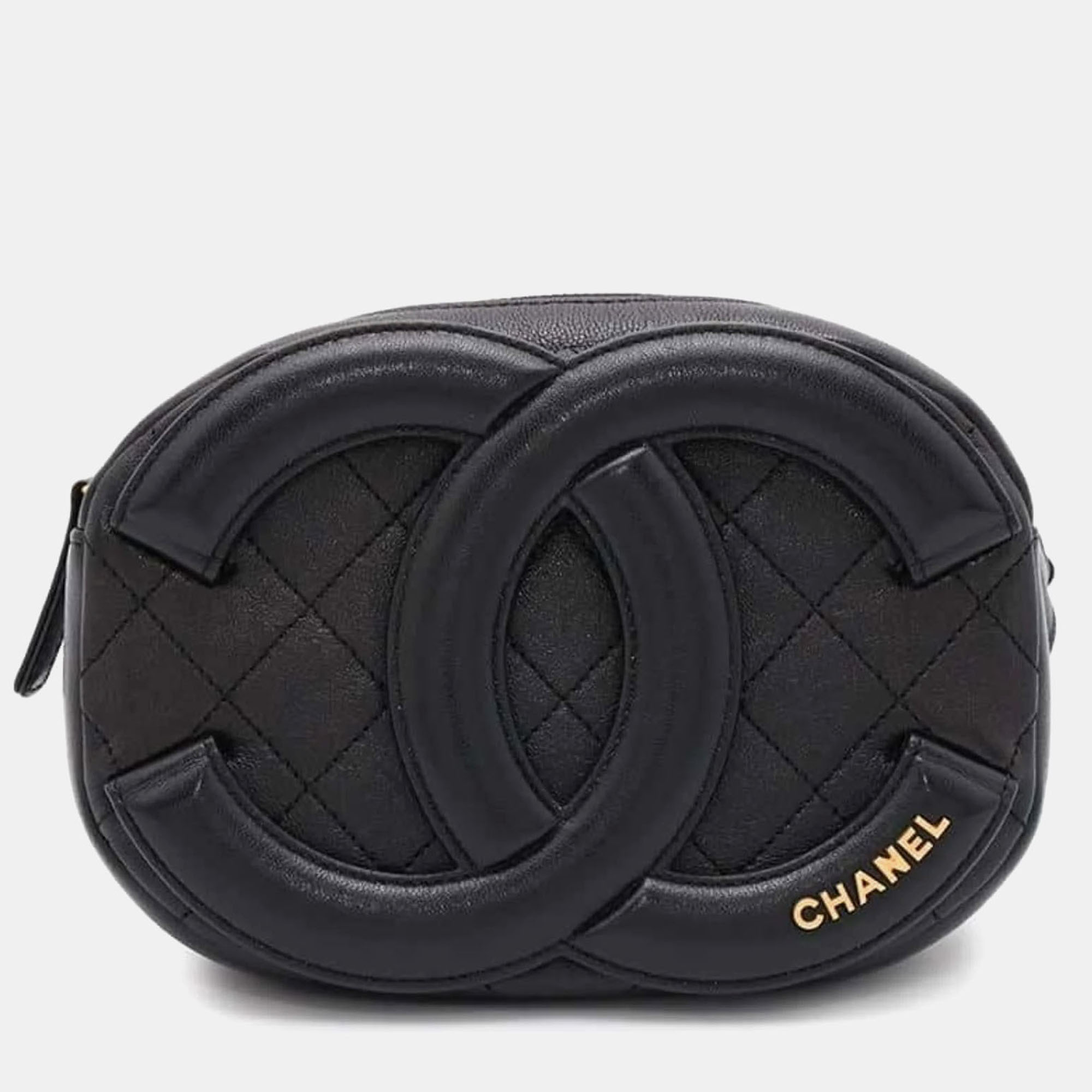 

Chanel Lambskin Black Coco Mark Body Bag