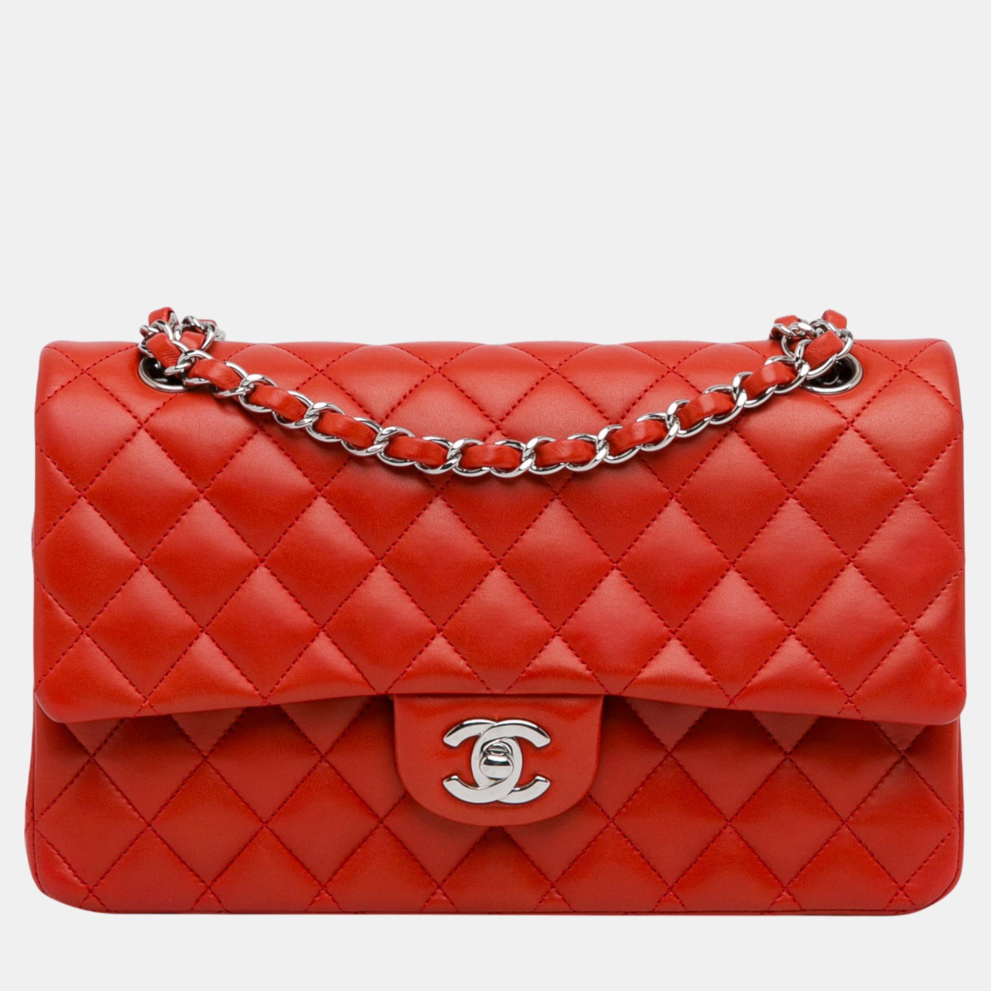 

Chanel Red Medium Classic Lambskin Double Flap