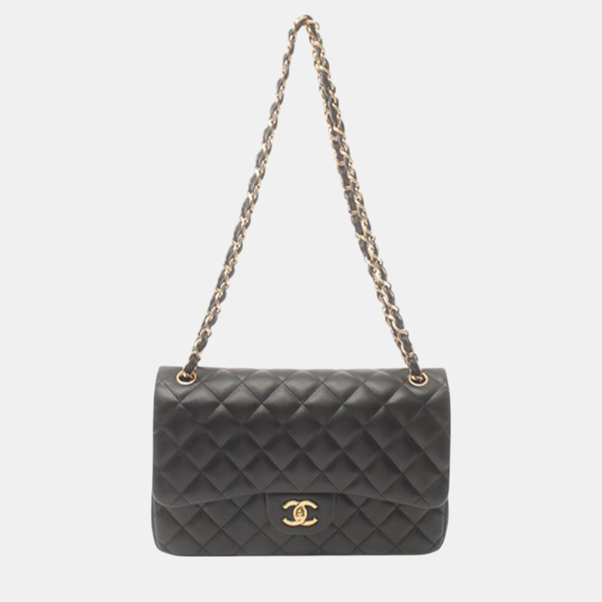 

Chanel Black Jumbo Classic Lambskin Double Flap