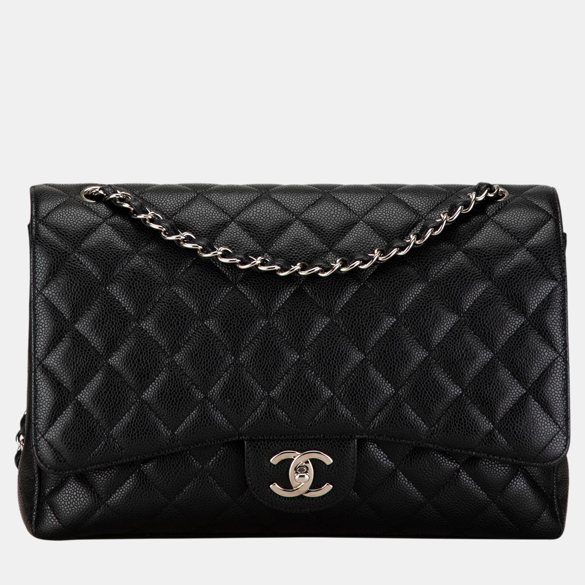 

Chanel Black Maxi Classic Caviar Double Flap