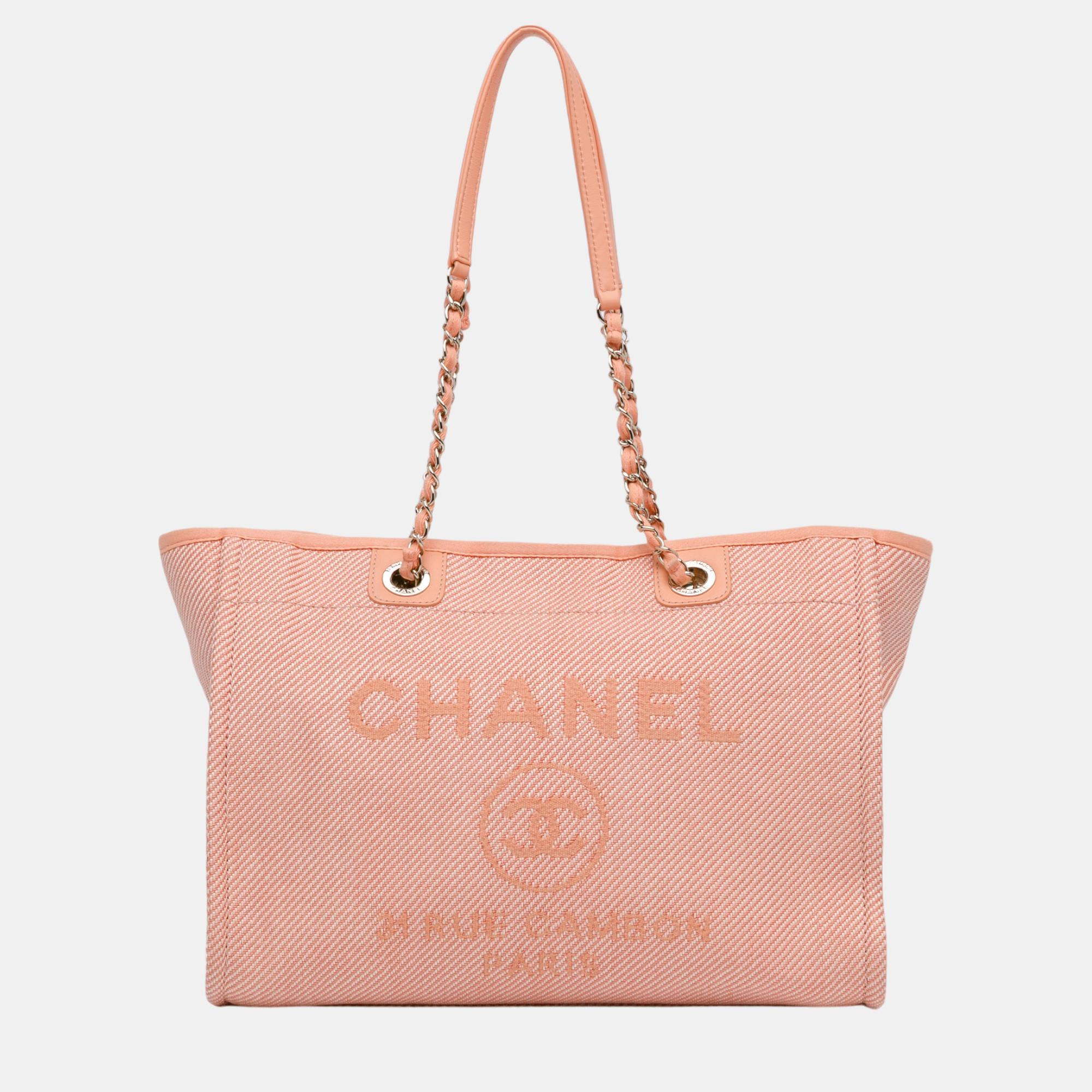 

Chanel Pink Small Canvas Deauville Tote