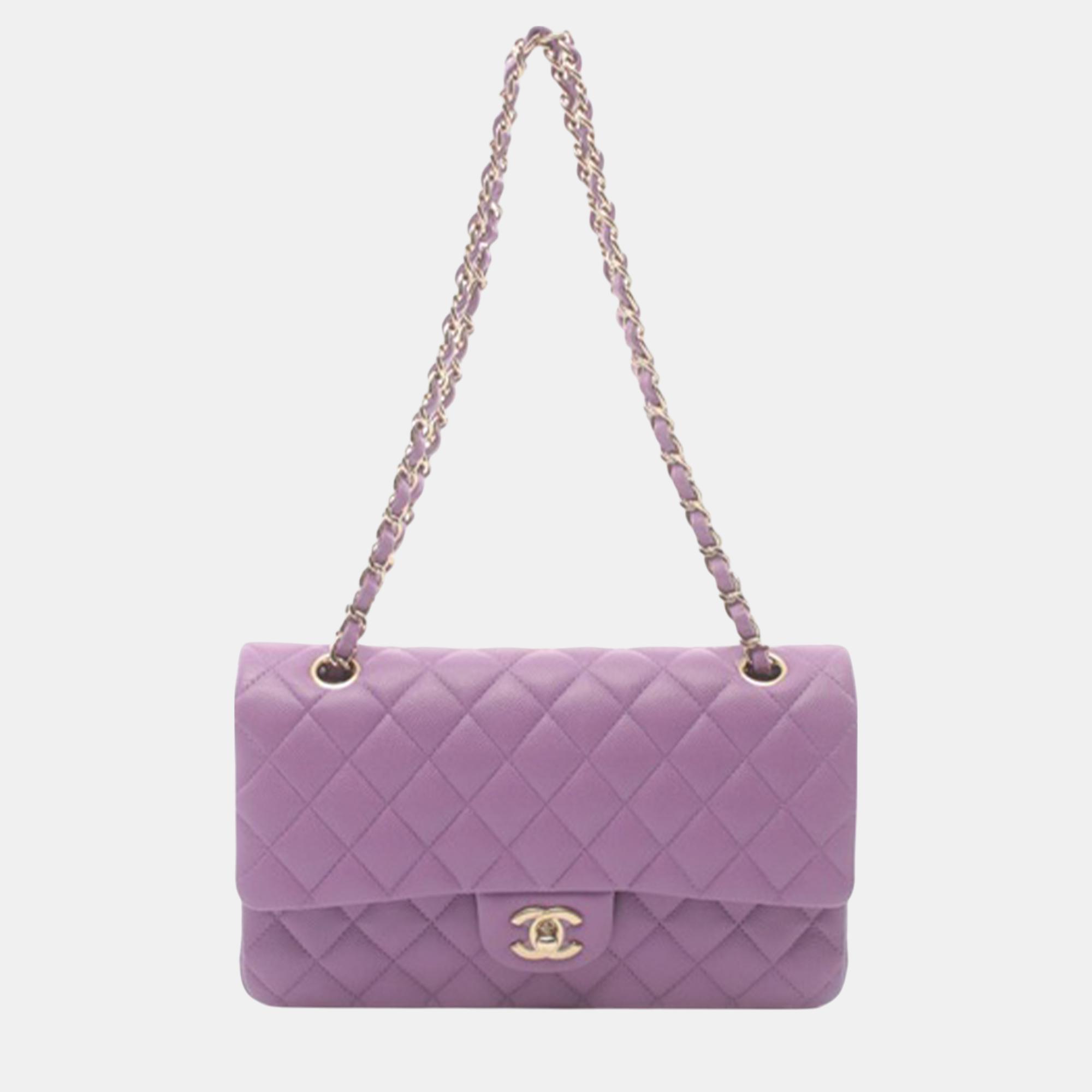 

Chanel Purple Medium Classic Caviar Double Flap
