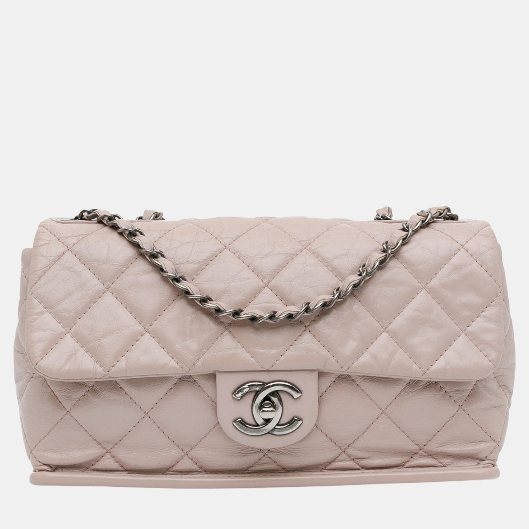 

Chanel Beige Quilted Aged Calfskin Single Flap