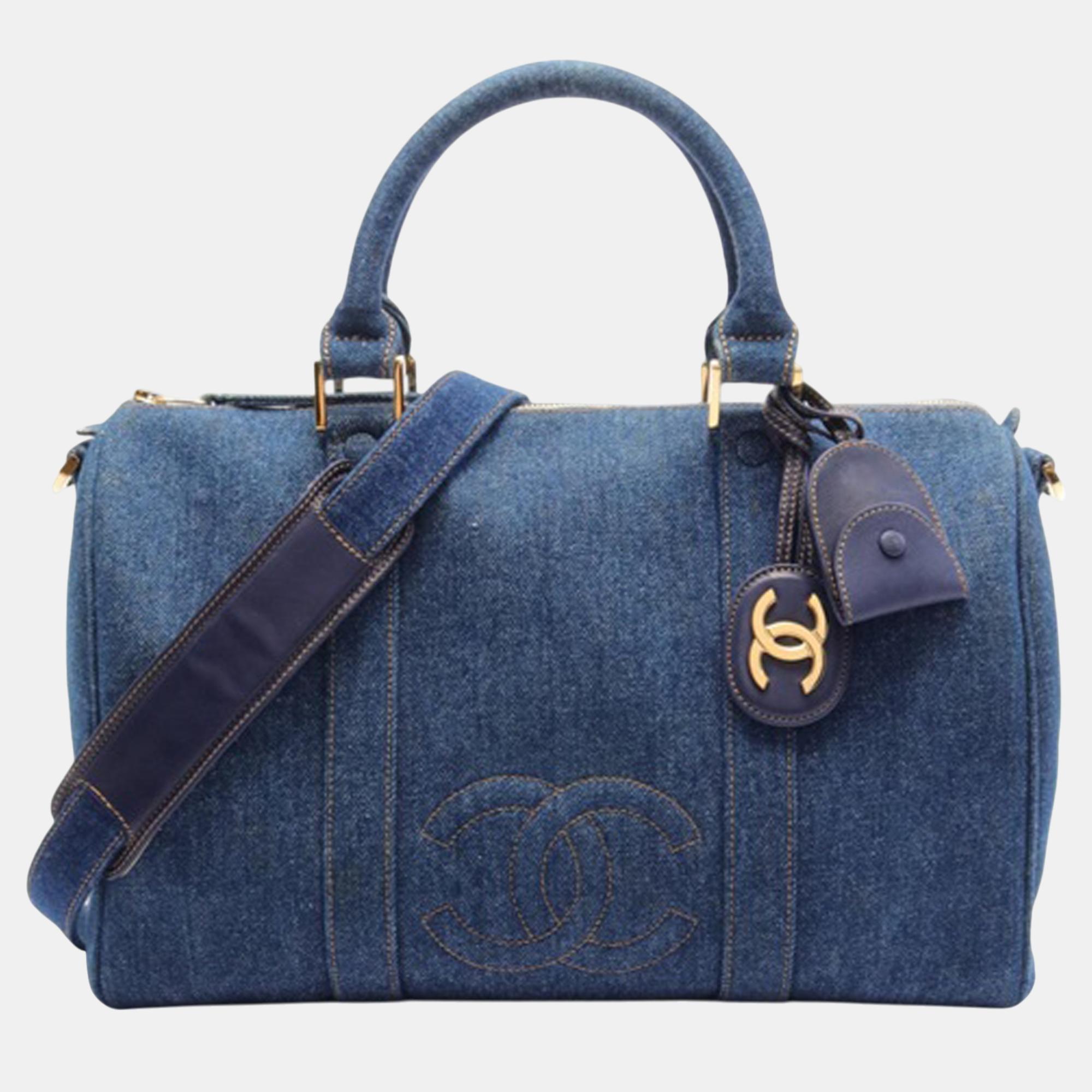 

Chanel Blue CC Denim Satchel