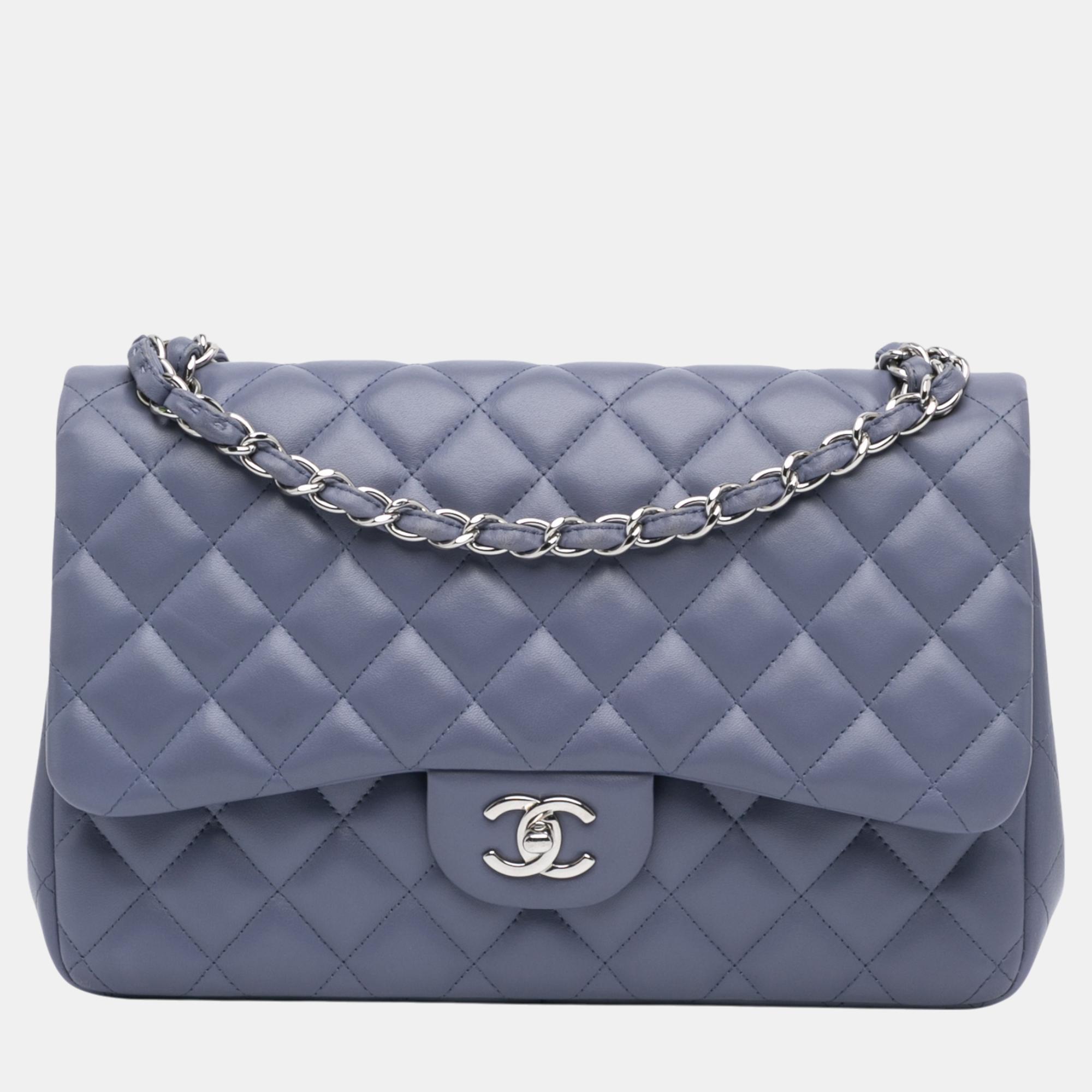 

Chanel Purple Jumbo Classic Lambskin Double Flap