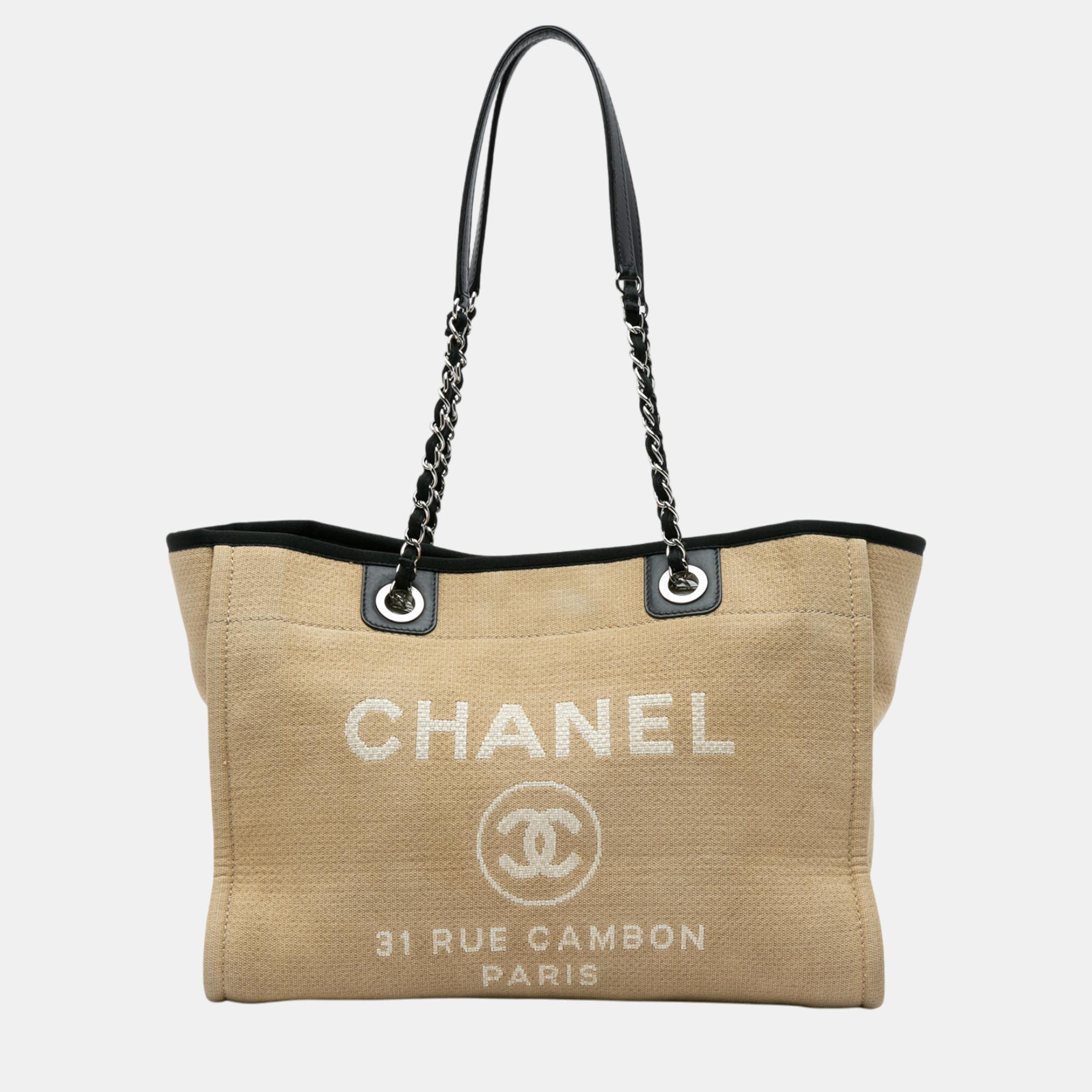 

Chanel Beige/Brown Small Canvas Deauville Tote