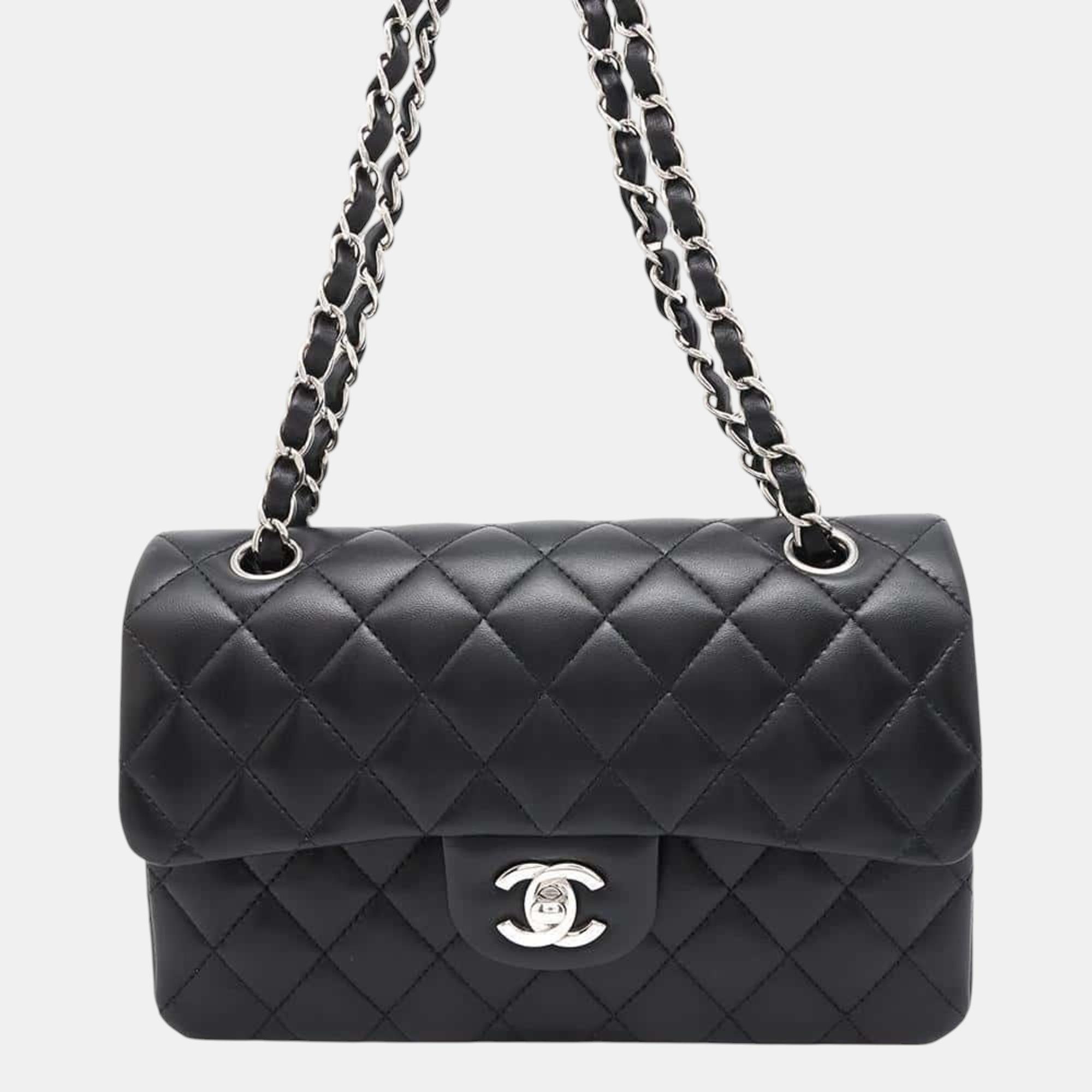 

Chanel Black Matelasse 23 Coco Mark Double Flap Chain Shoulder Bag