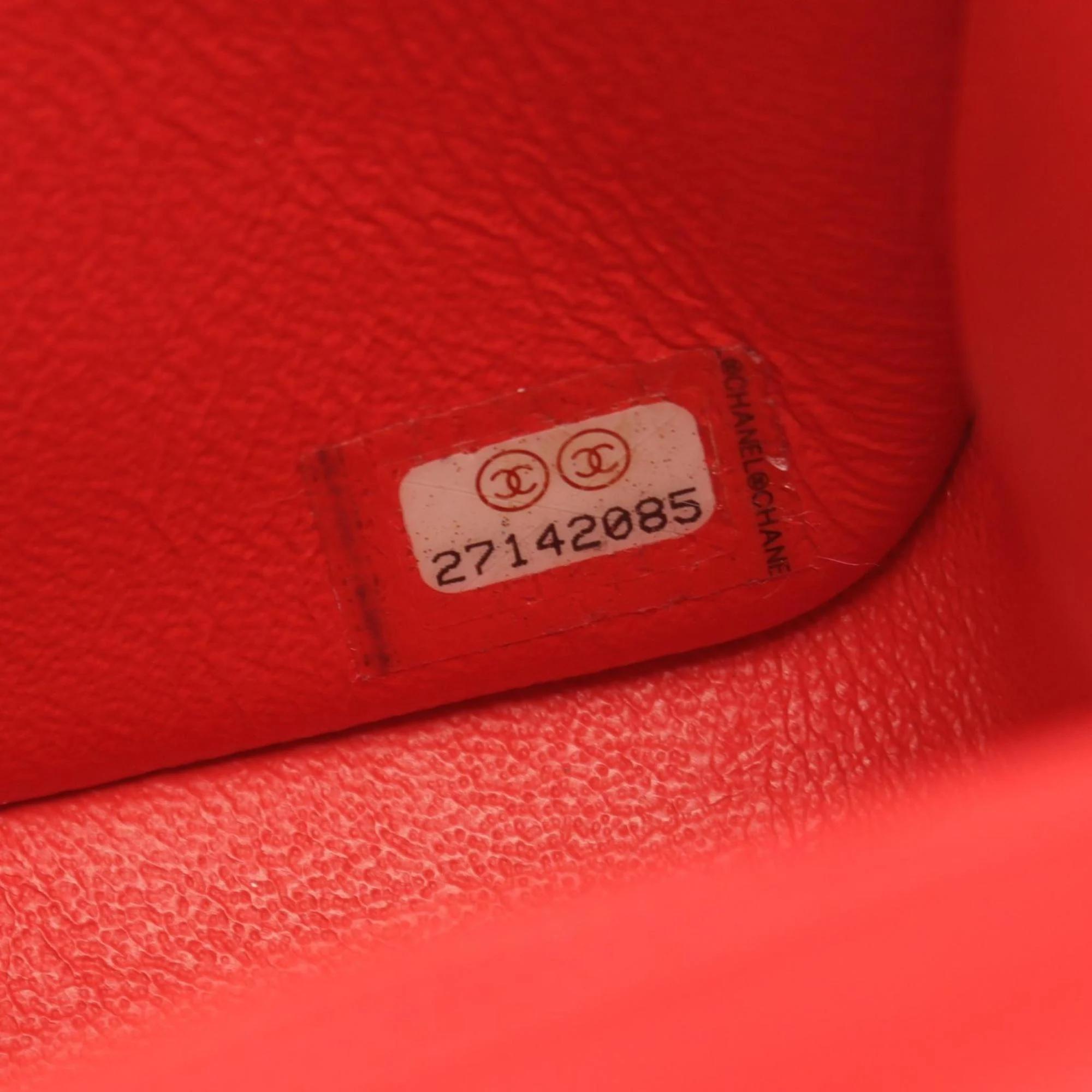 Chanel Red Lambskin Matelasse Shoulder Bag 