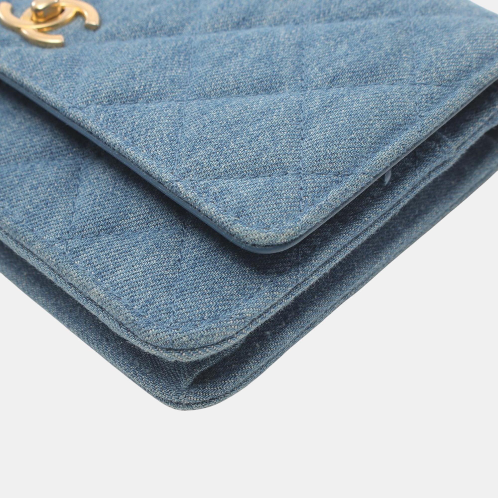 Chanel Denim Blue Matelasse Shoulder Bag 