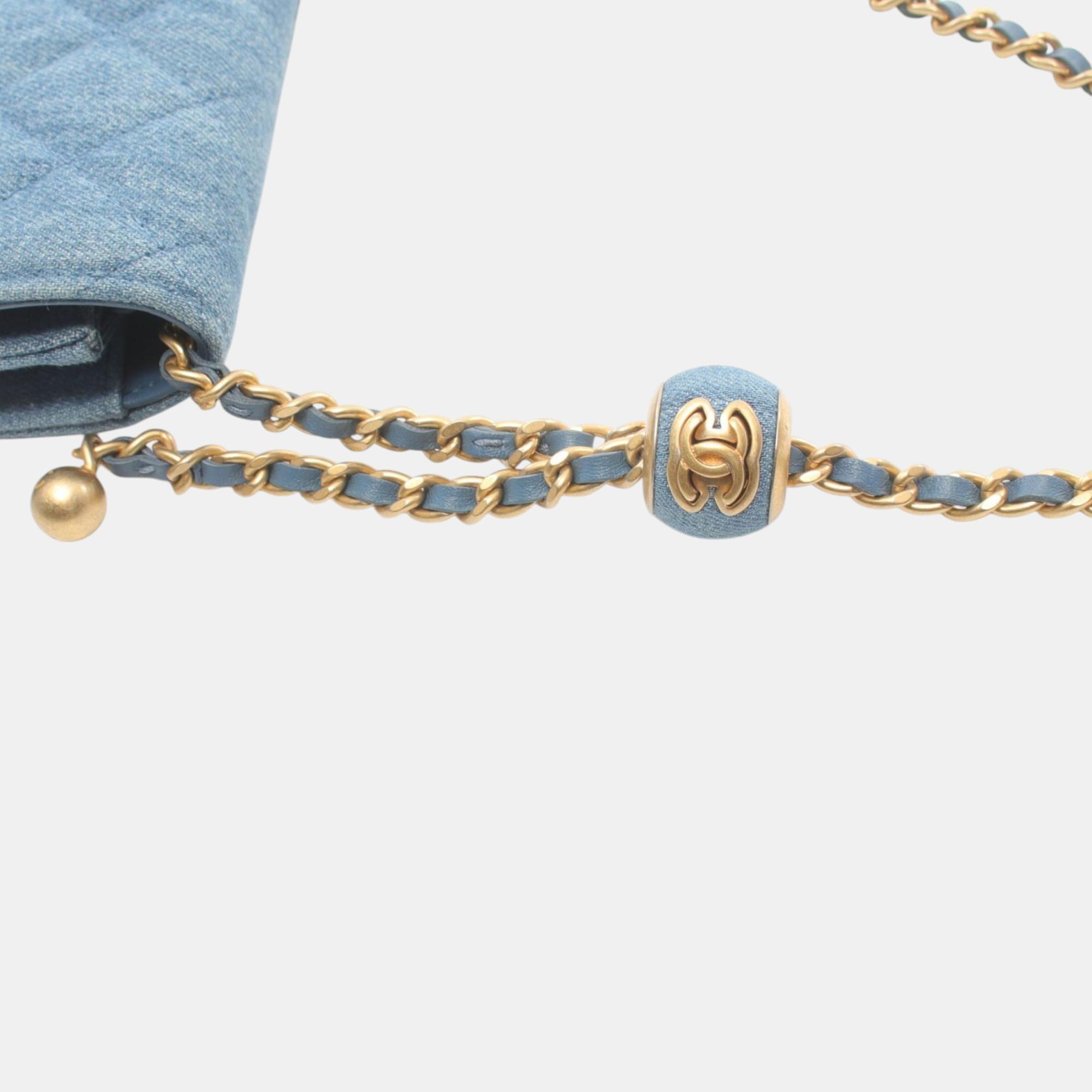 Chanel Denim Blue Matelasse Shoulder Bag 