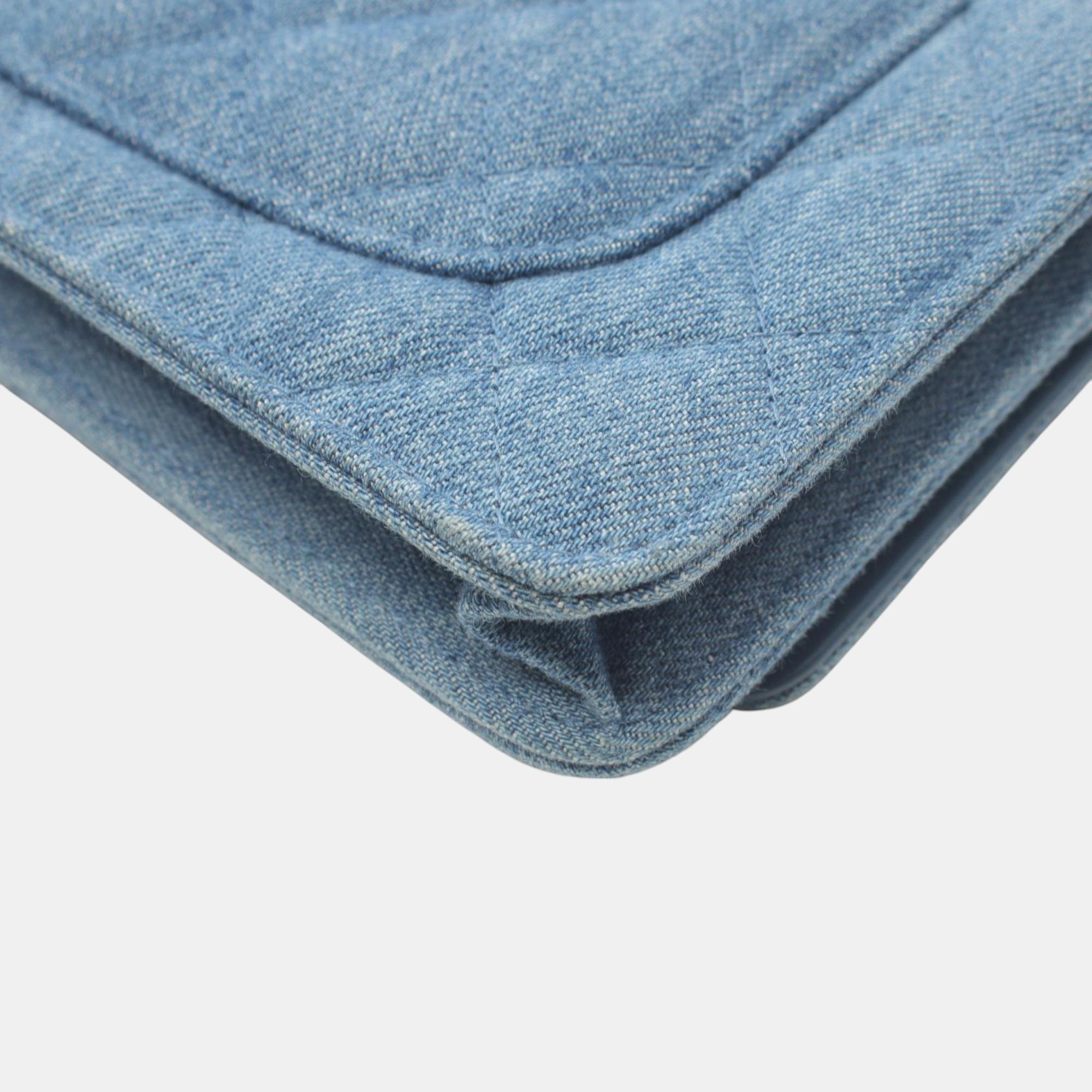Chanel Denim Blue Matelasse Shoulder Bag 