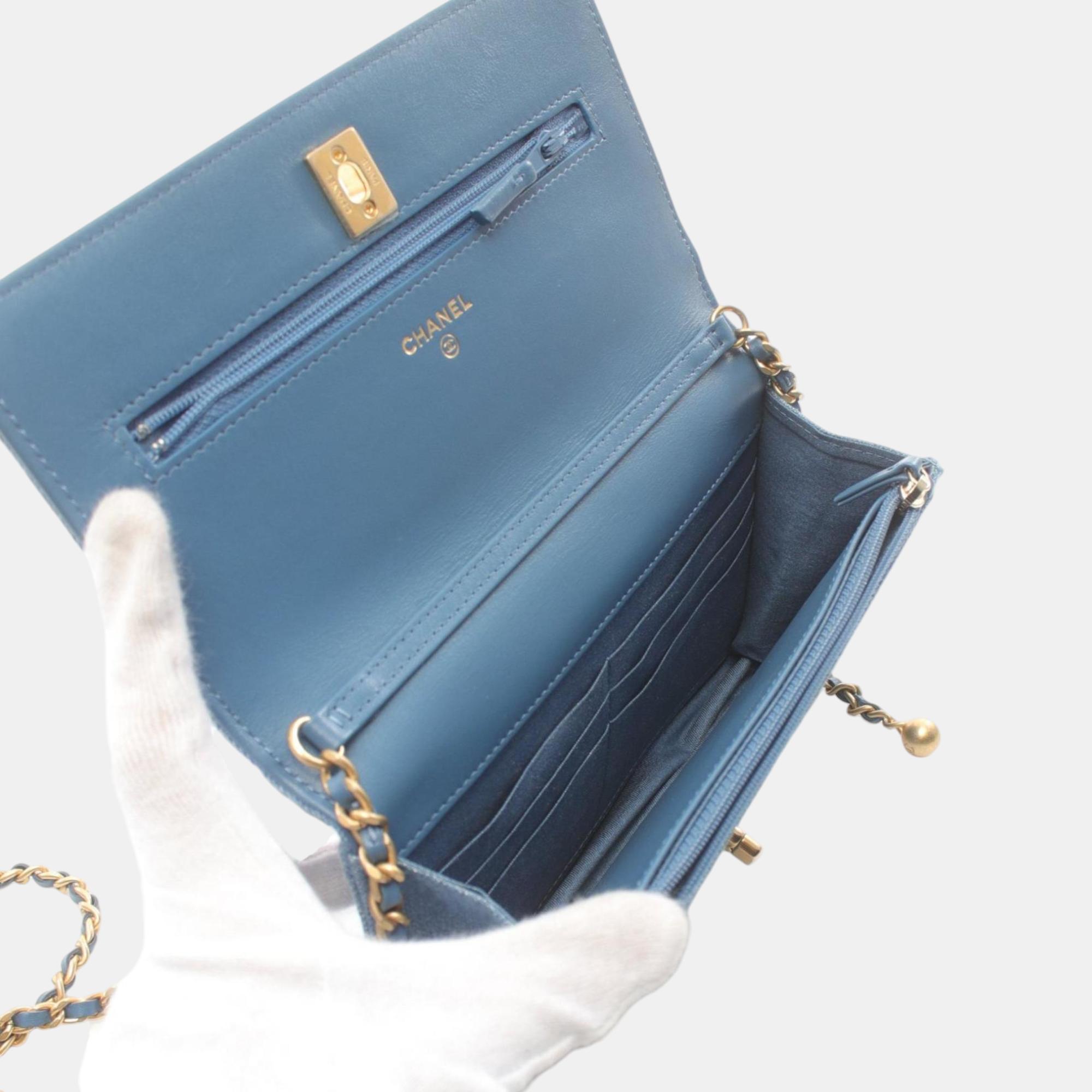 Chanel Denim Blue Matelasse Shoulder Bag 