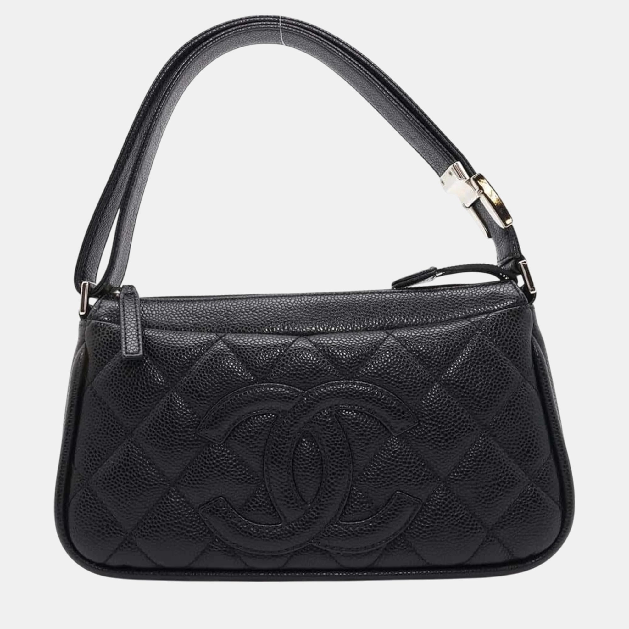 

Chanel Caviar Skin Black Matelasse Coco Mark Shoulder Bag