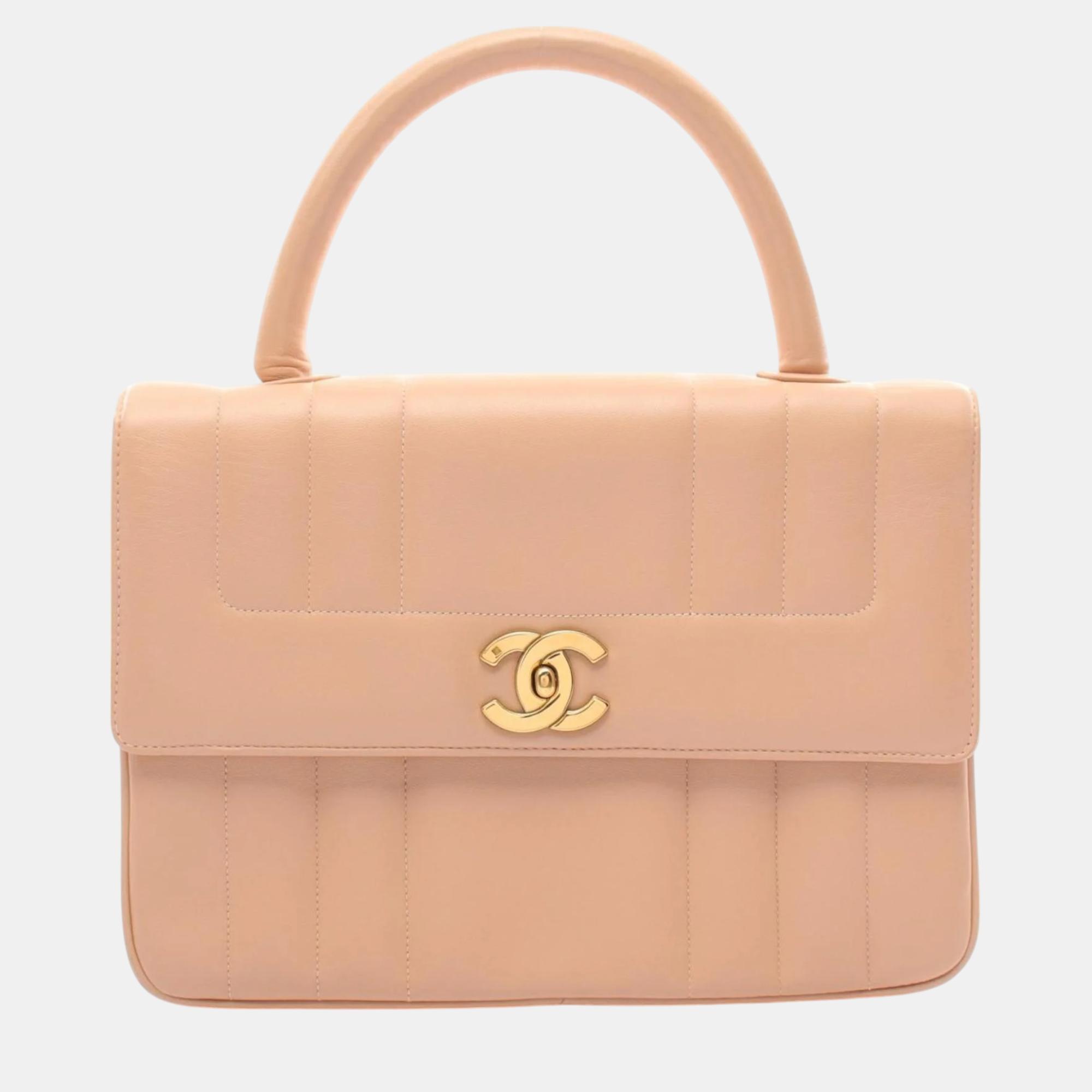 

Chanel Beige Lambskin Mademoiselle Handbag