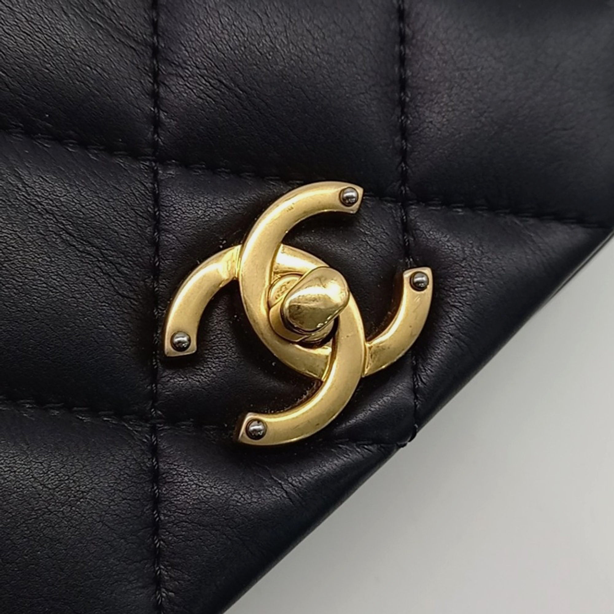 Chanel Black Leather Flap Chain Shoulder Bag 