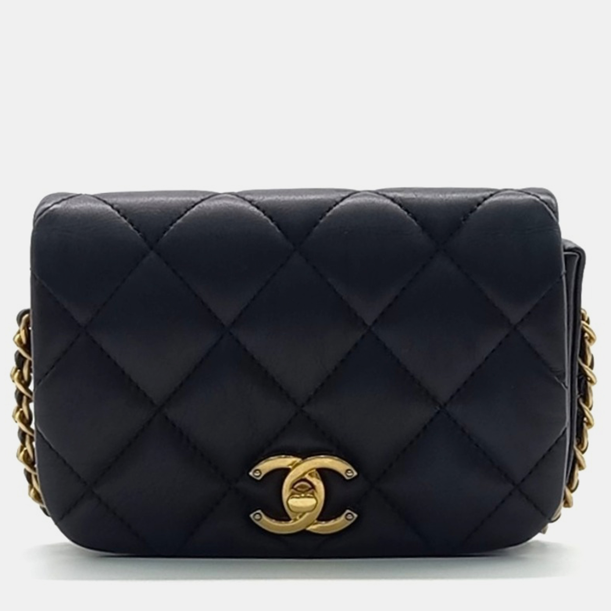 

Chanel Black Leather Flap Chain Shoulder Bag