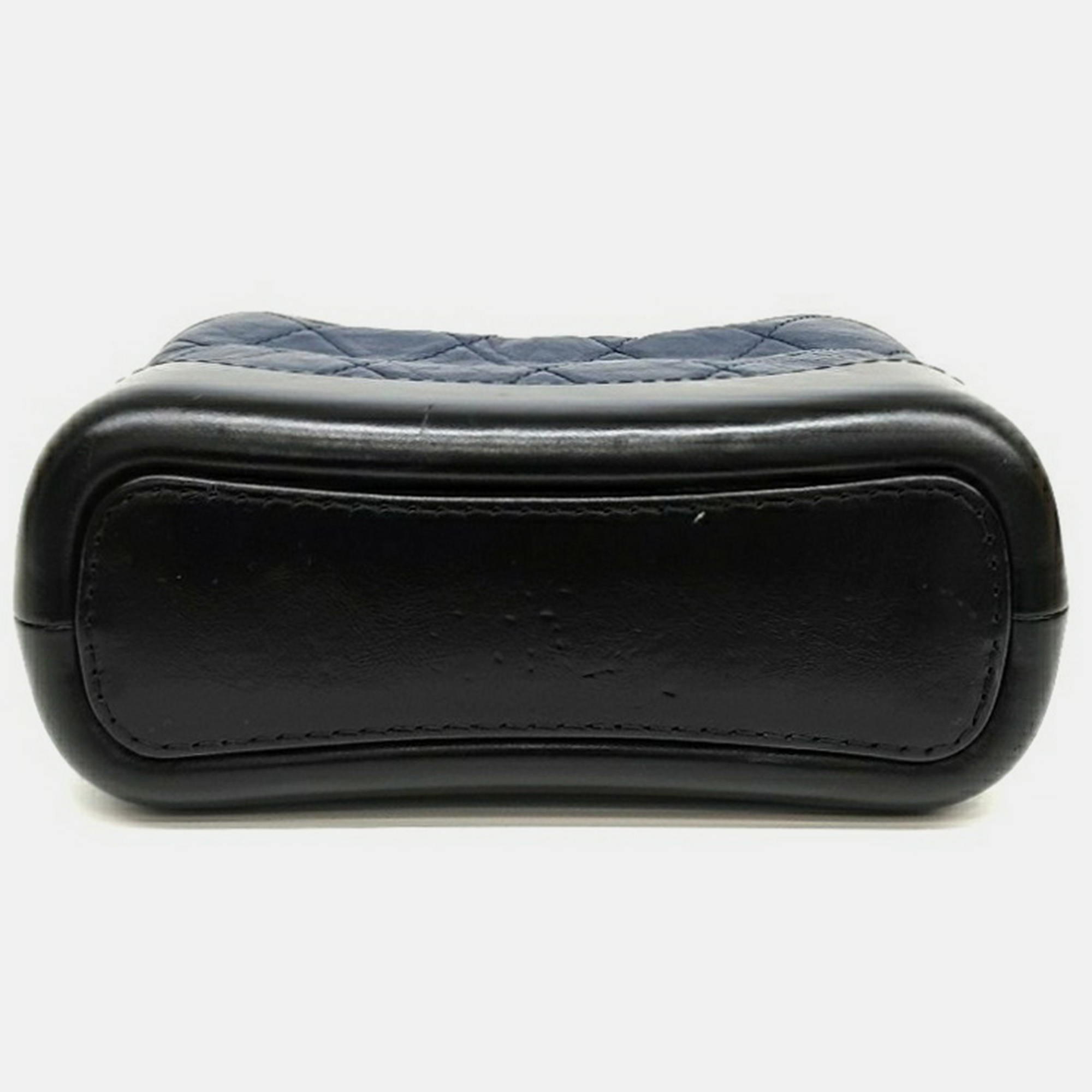 Chanel Black Navy Blue Leather Gabrielle Hobo Small Bag 