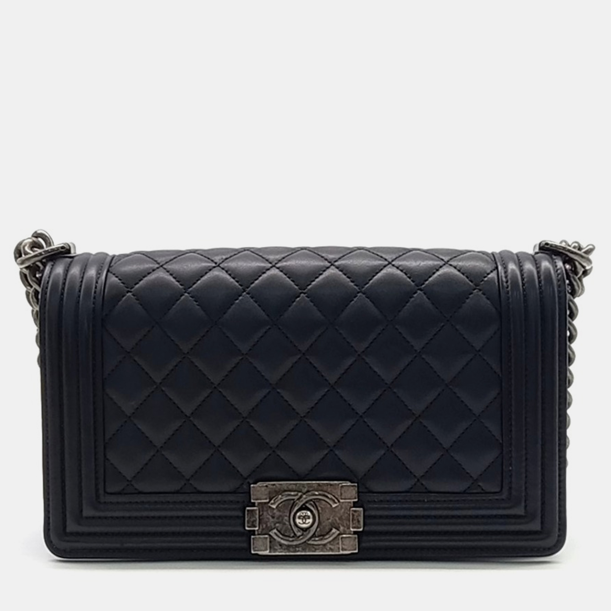 

Chanel Black Leather Boy Medium Bag