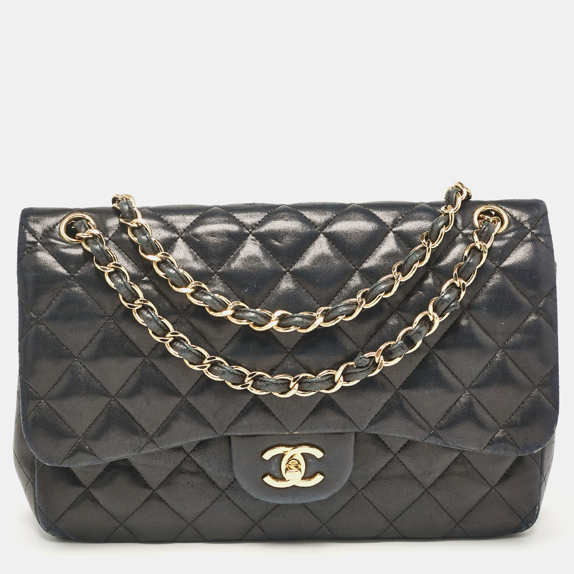 

Chanel Black Quilted Leather Jumbo Classic Double Flap Bag