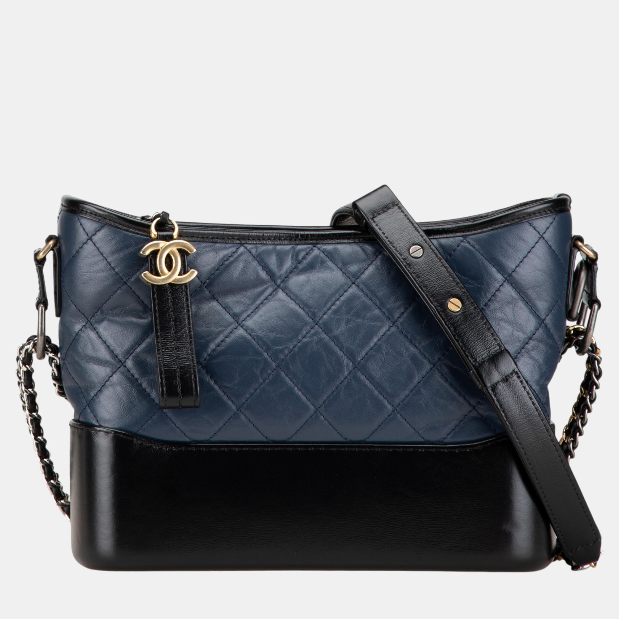 

Chanel Black Small Bicolor Aged Calfskin Gabrielle Crossbody