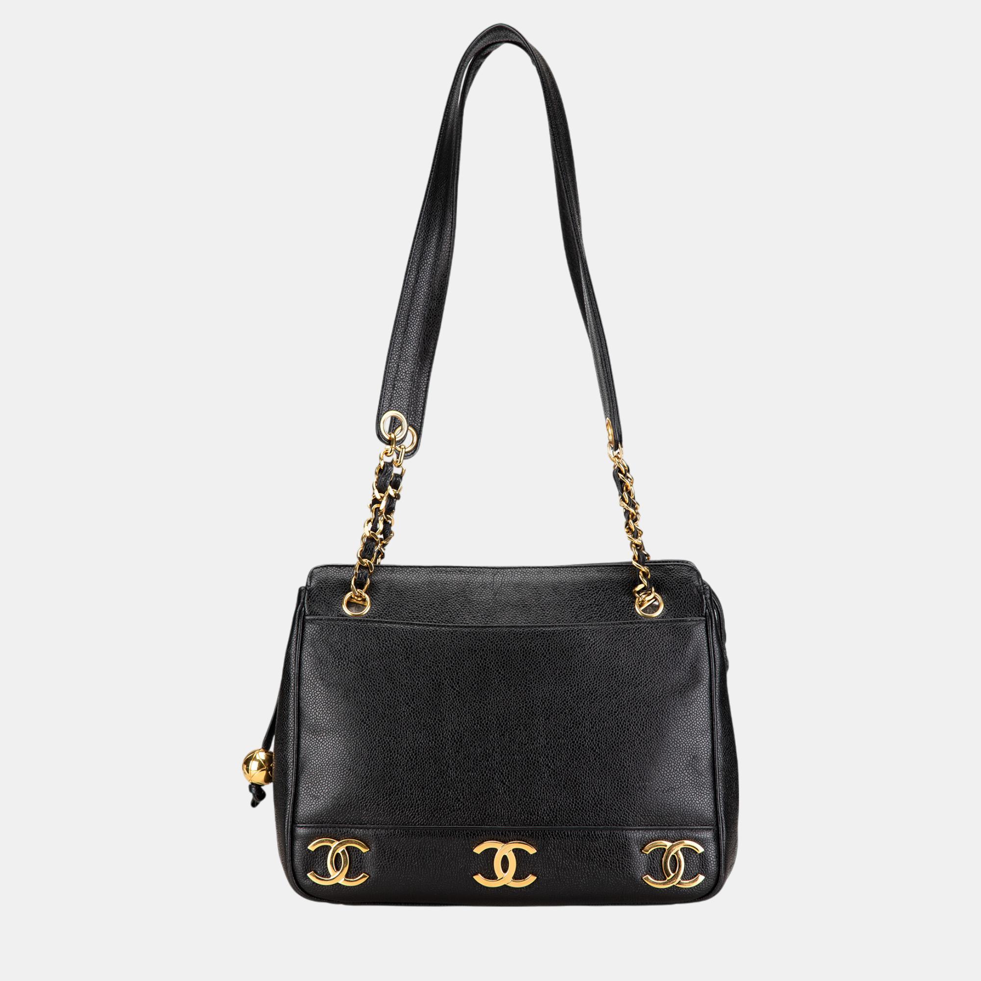 

Chanel Black Triple CC Caviar Shoulder Bag