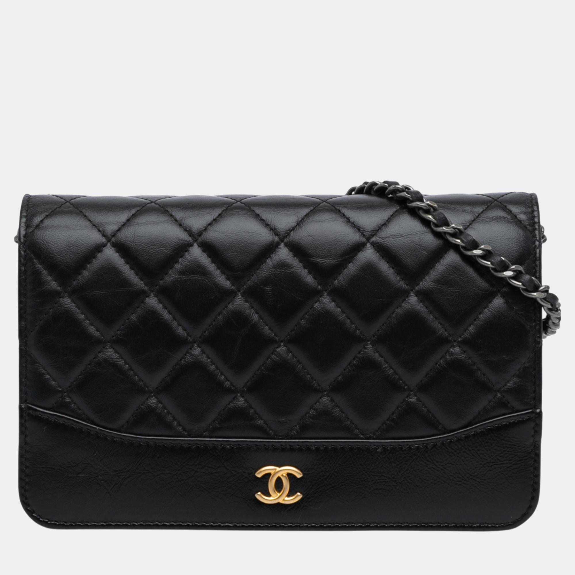 

Chanel Black Quilted Aged Calfskin Gabrielle Wallet On Chain