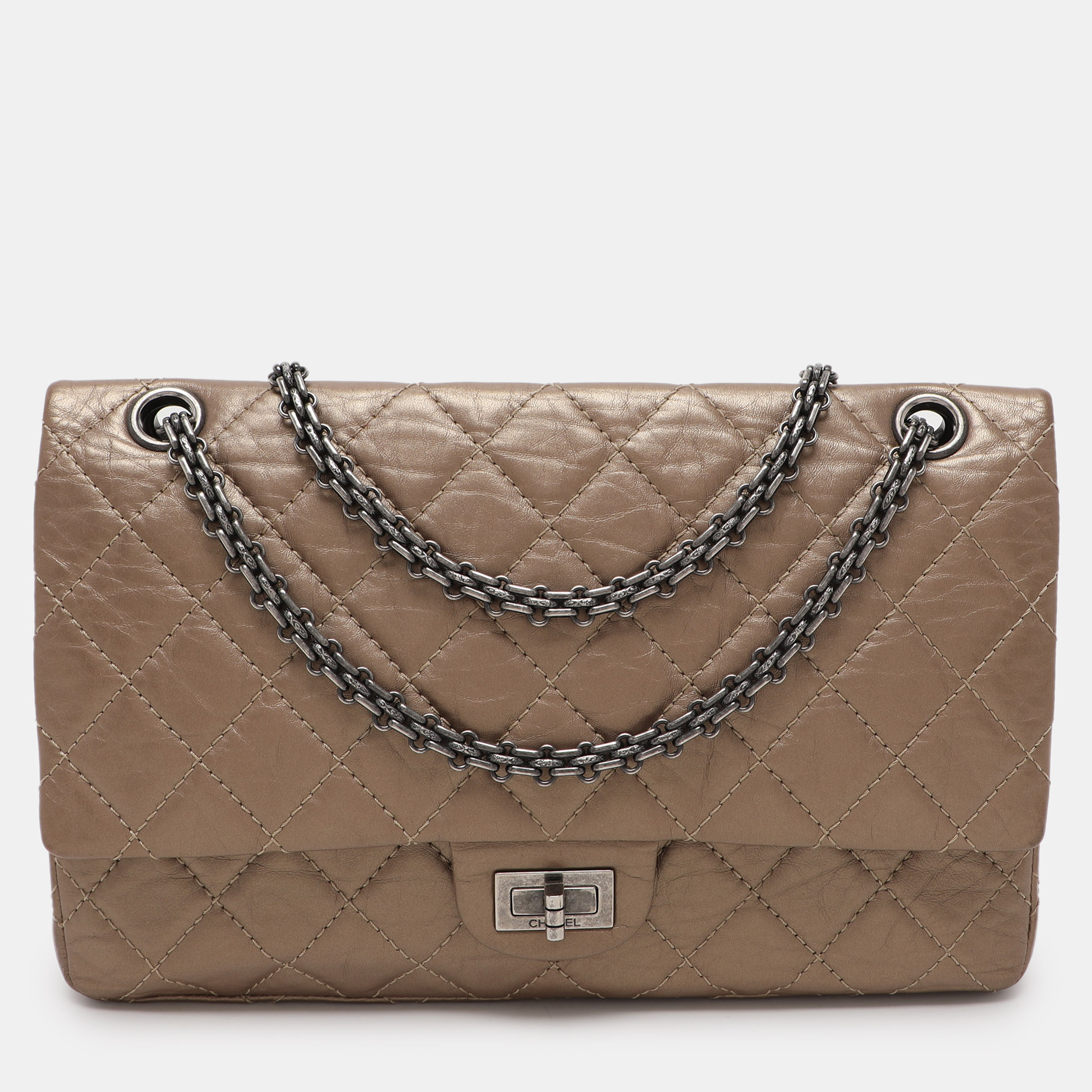 

Chanel Metallic Beige Quilted Leather 226 Reissue 2.55 Flap Bag