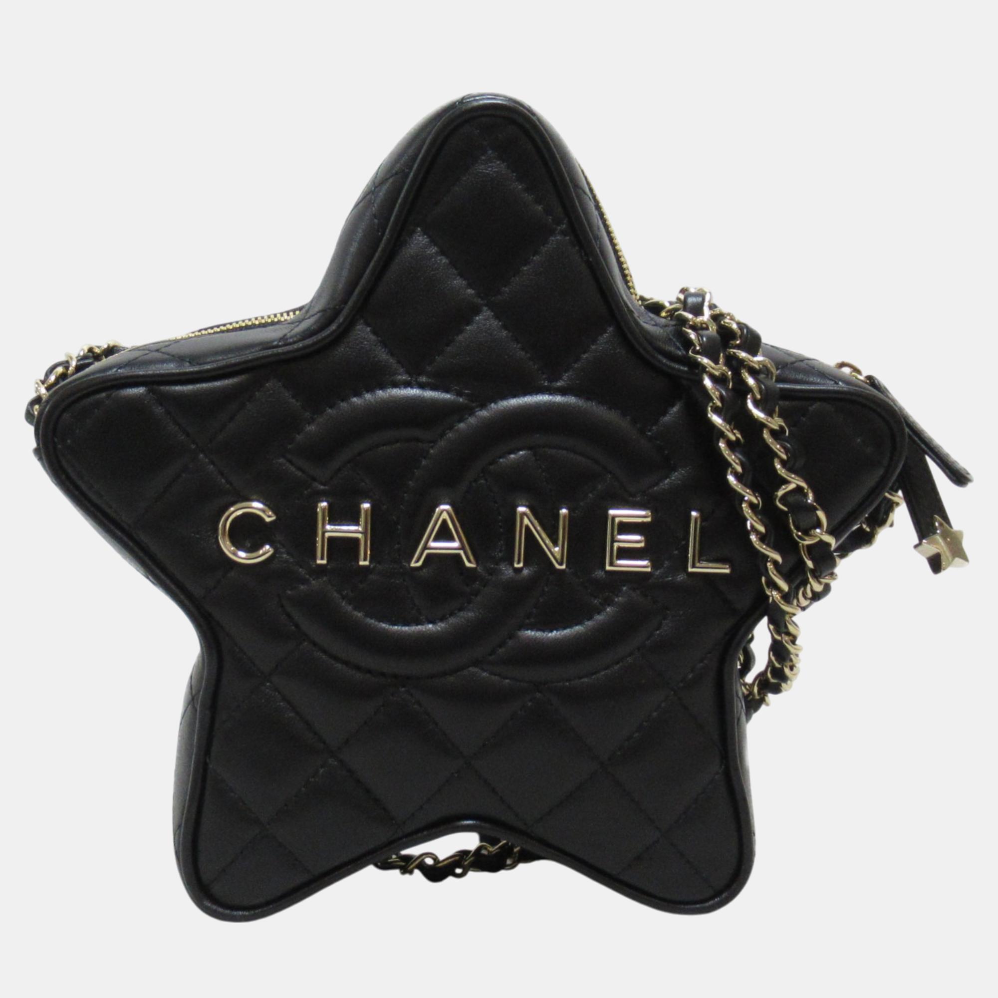 

Chanel Black Leather Lambskin Chain Shoulder Bag
