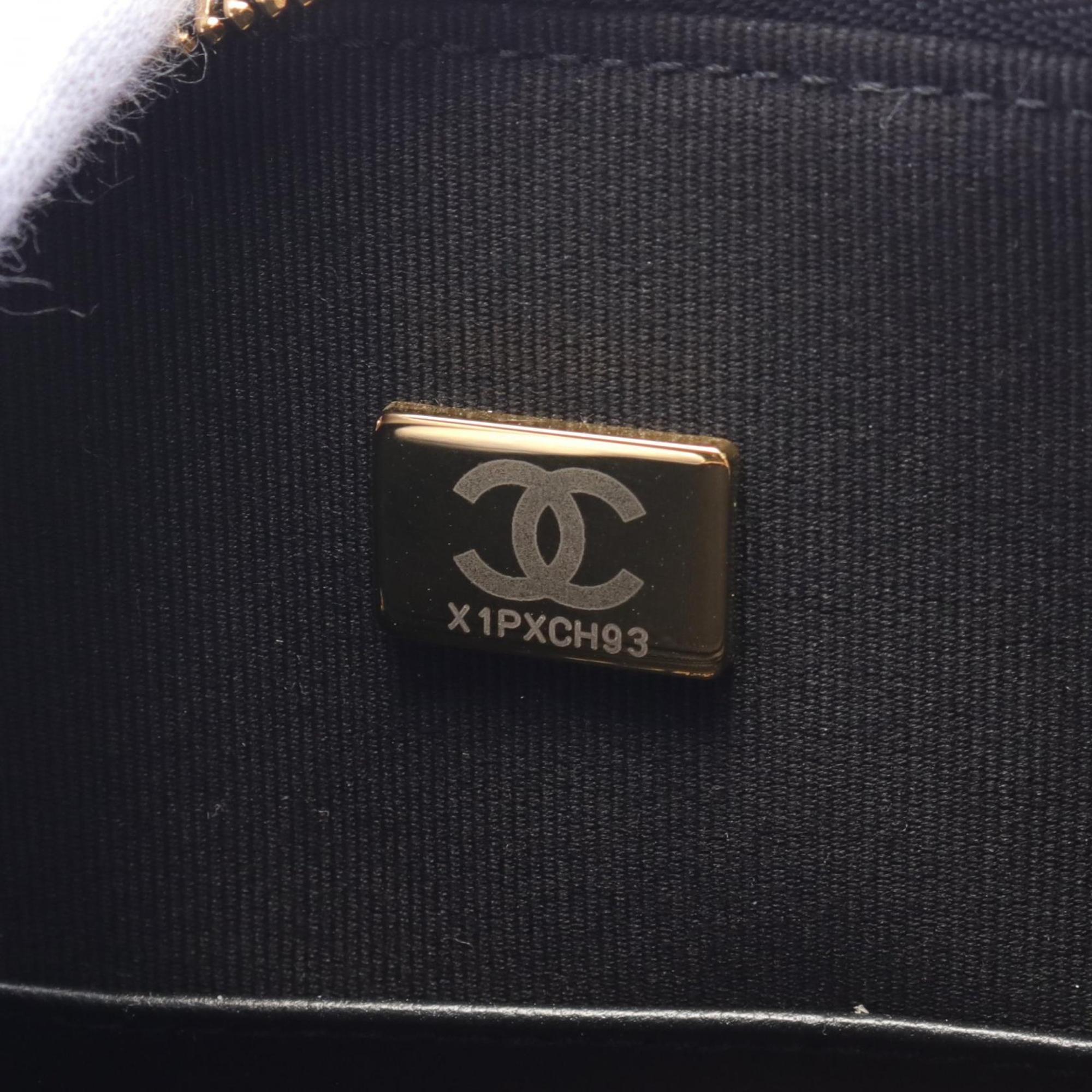 Chanel Black Canvas Fabric Small Shopping Shoulder Bag 