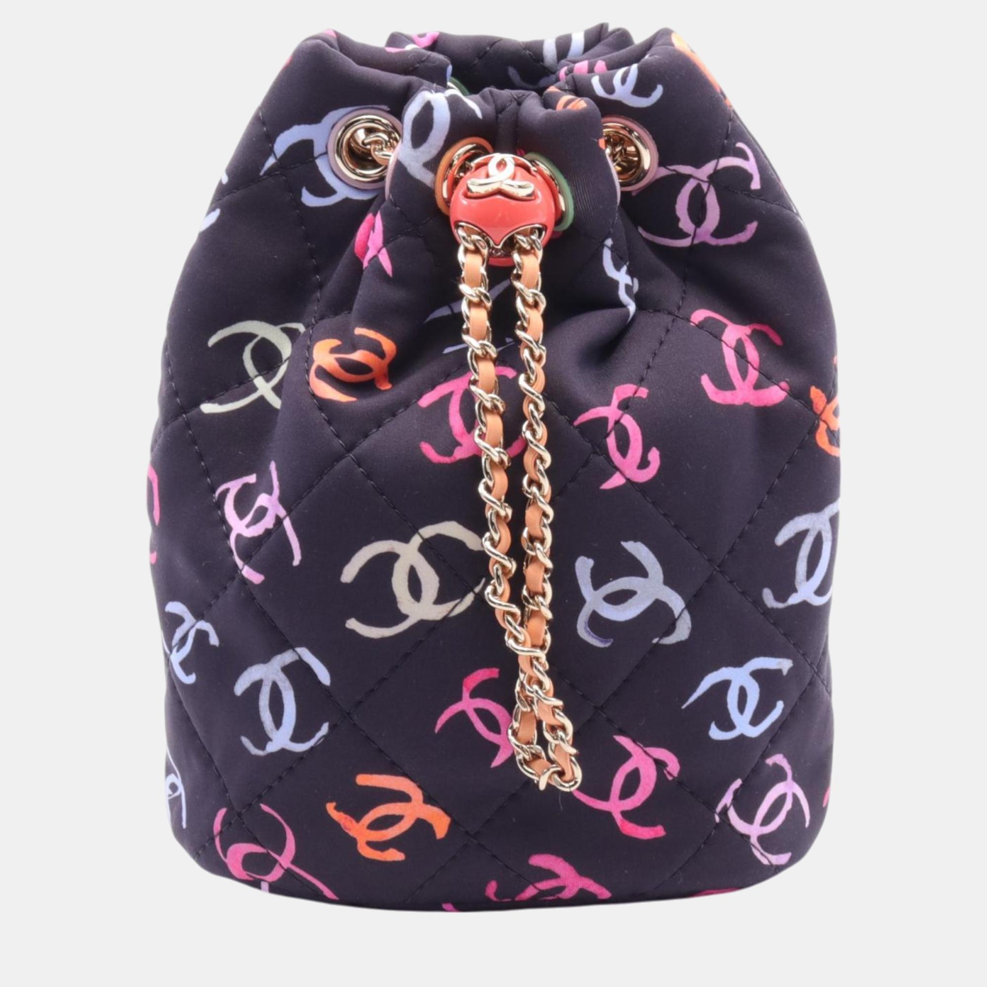 Pre-owned Chanel Blue Canvas Coco Mark Backpack