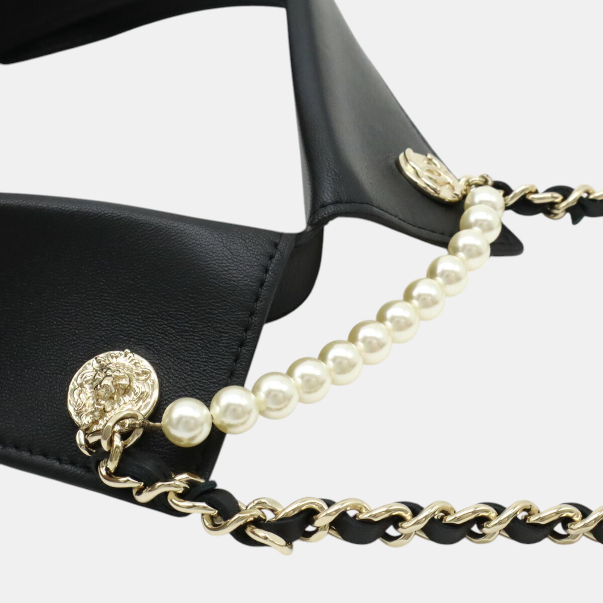 Chanel Black Leather Mini Matelasse Pouch 