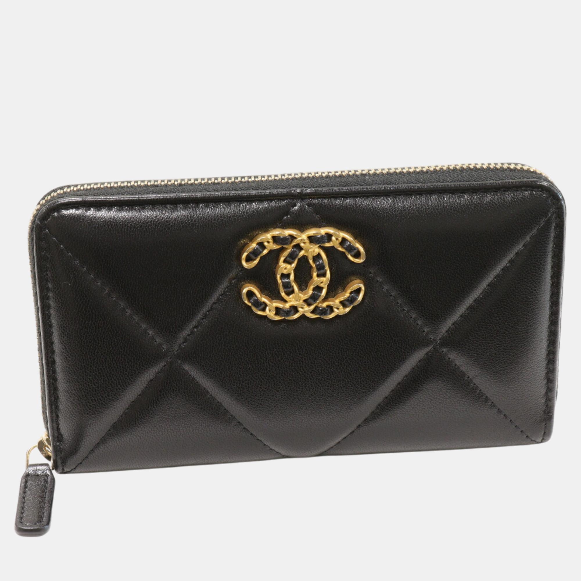 

Chanel Black Leather Lambskin Coin Case Wallet