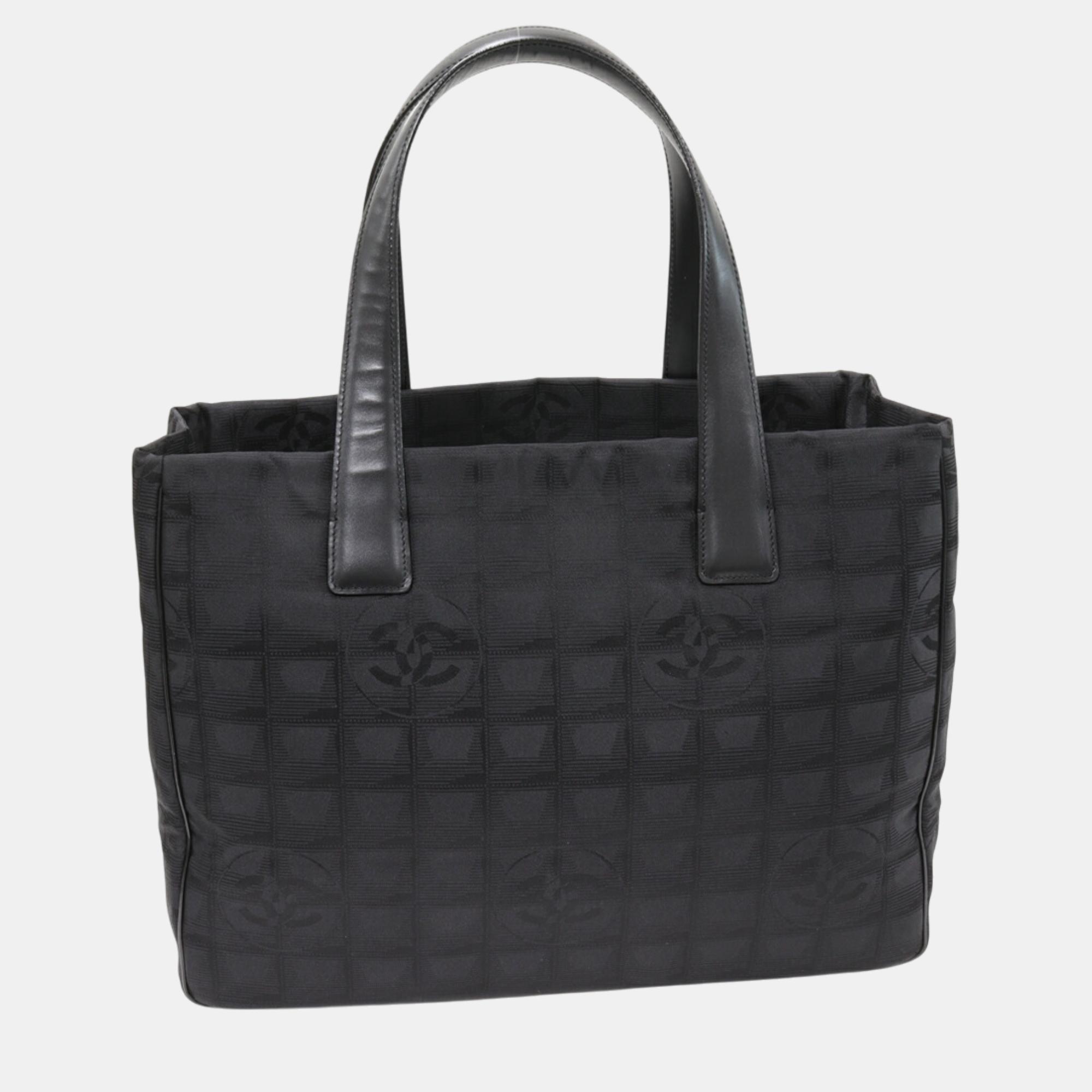 

Chanel Black Canvas Nylon Tote Handbag