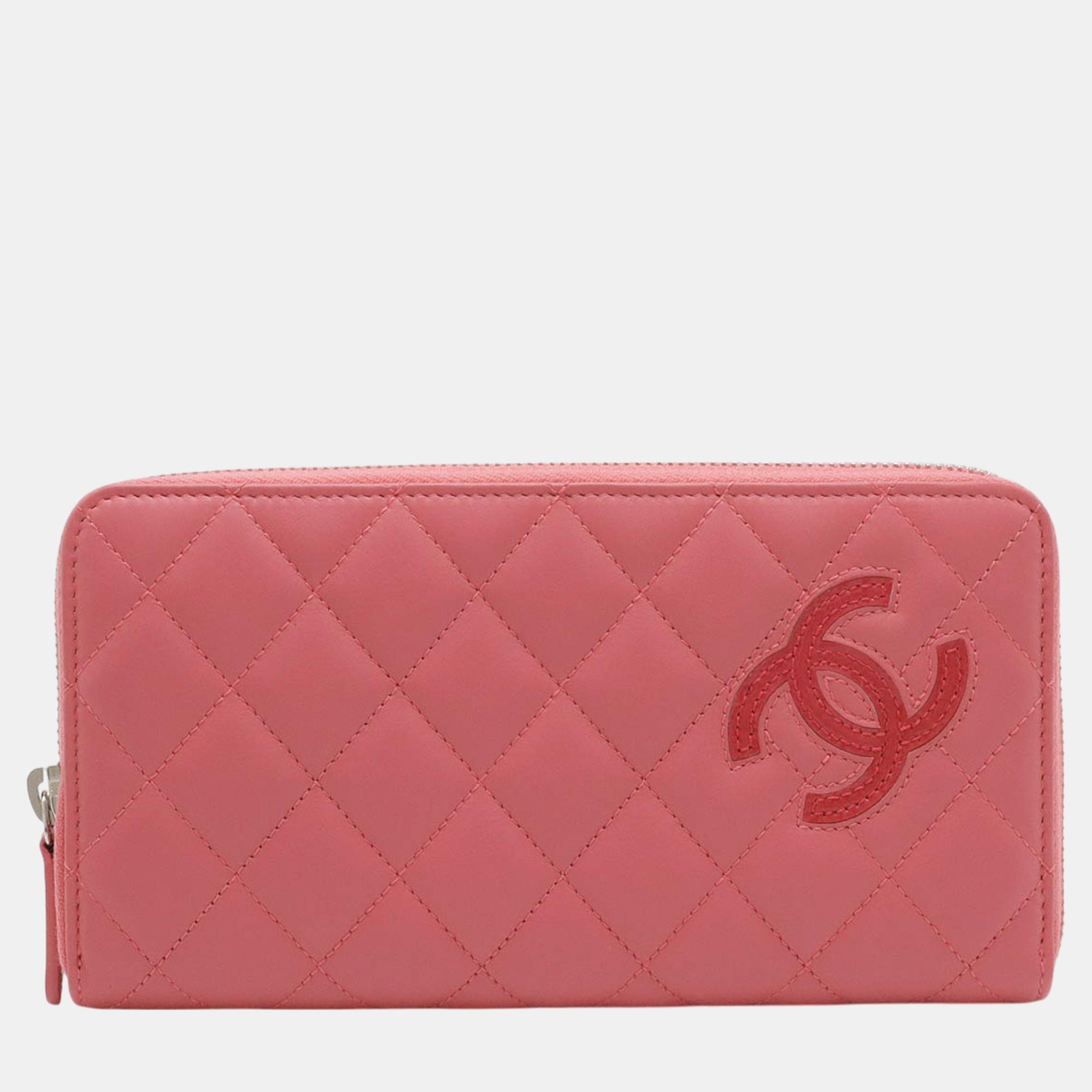 

Chanel Pink Leather Simply Cc Leather Long Wallet