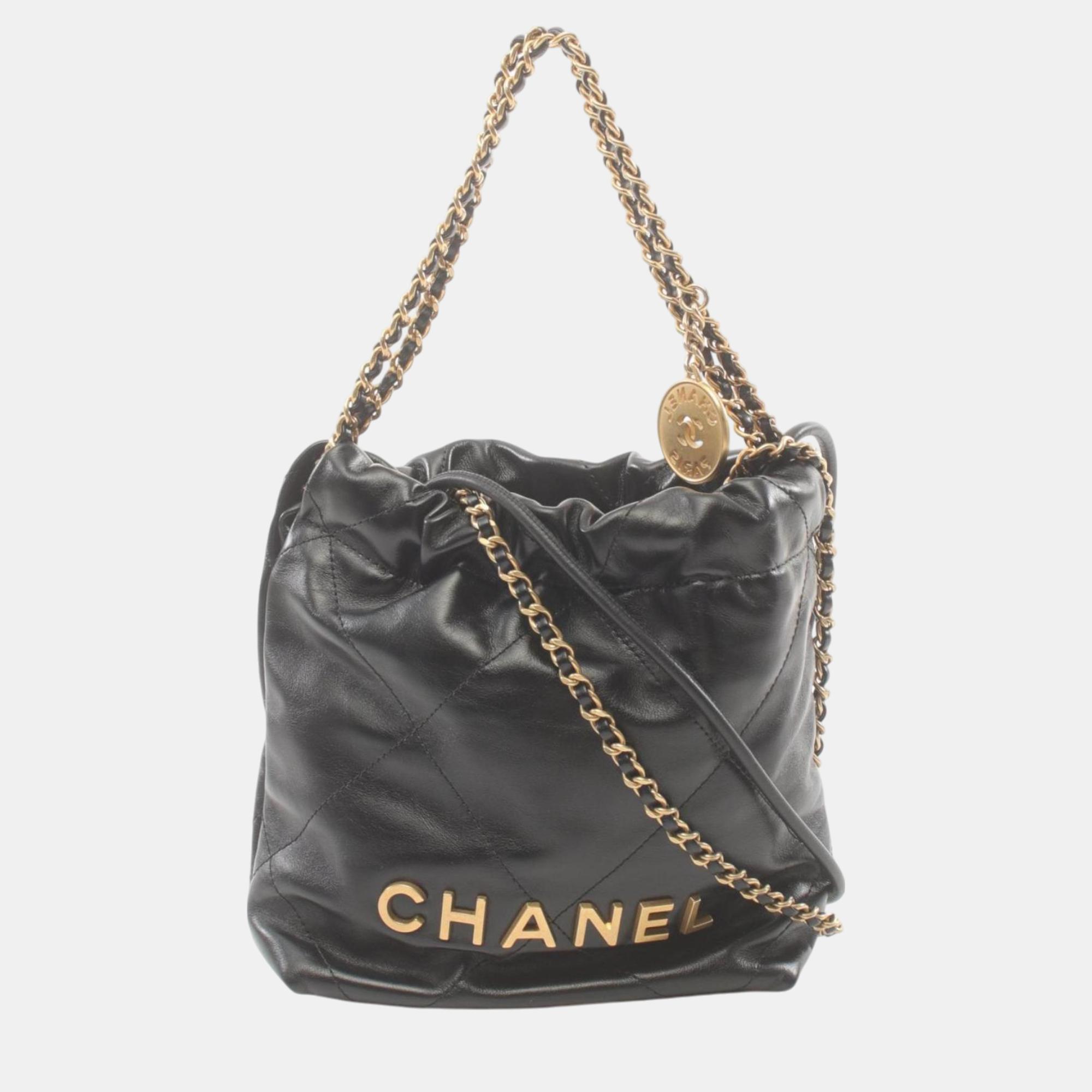 

Chanel Leather Black 22 Shoulder Bag