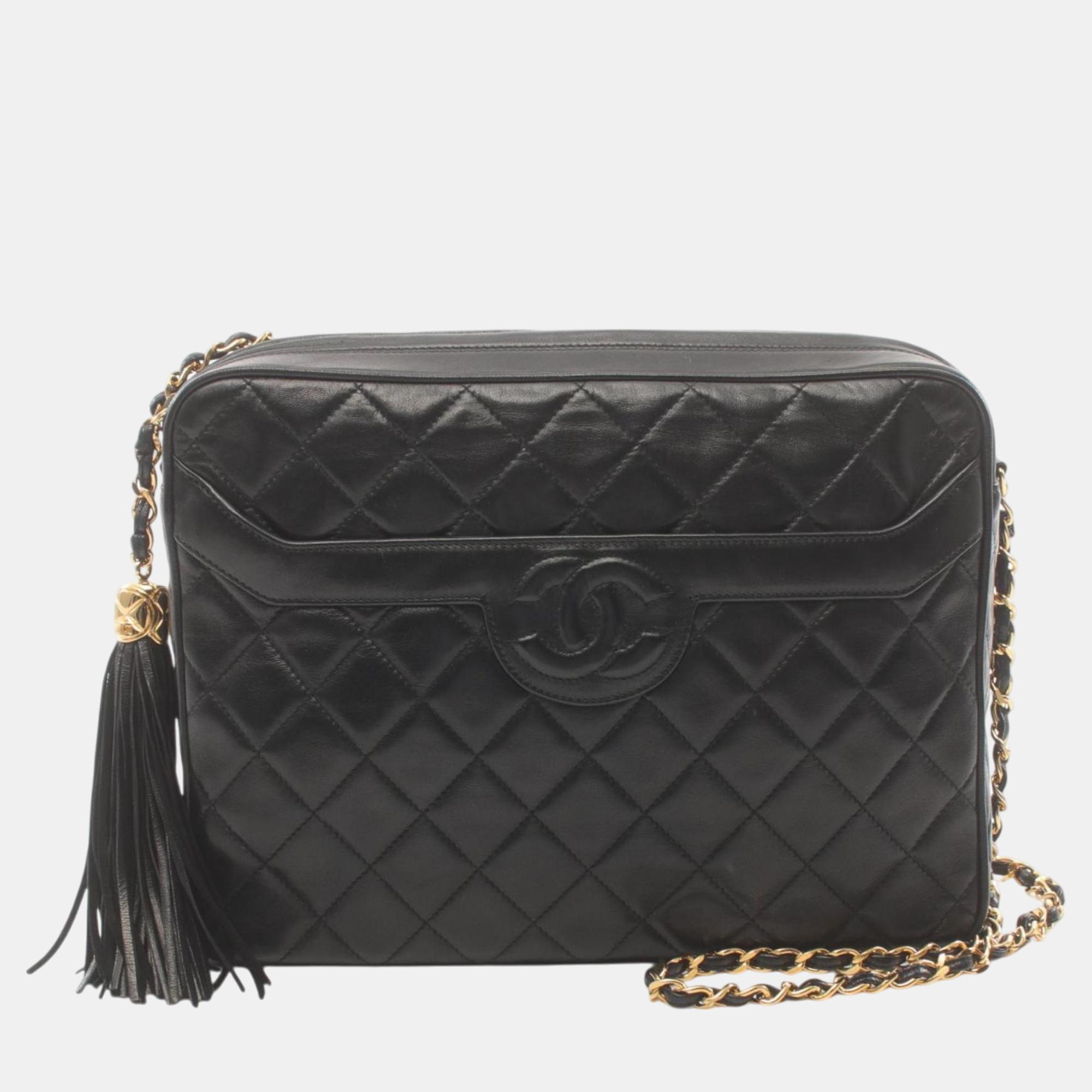 

Chanel Lambskin Black Matelasse Shoulder Bag