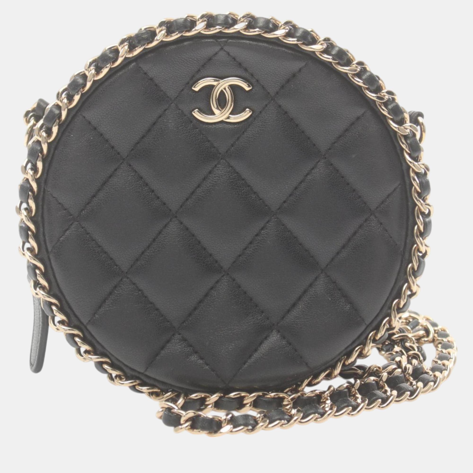 

Chanel Lambskin Black Matelasse Shoulder Bag