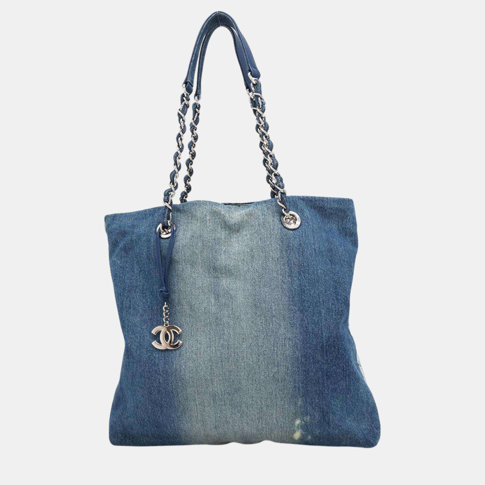 

Chanel Blue Denim Shopping Bag