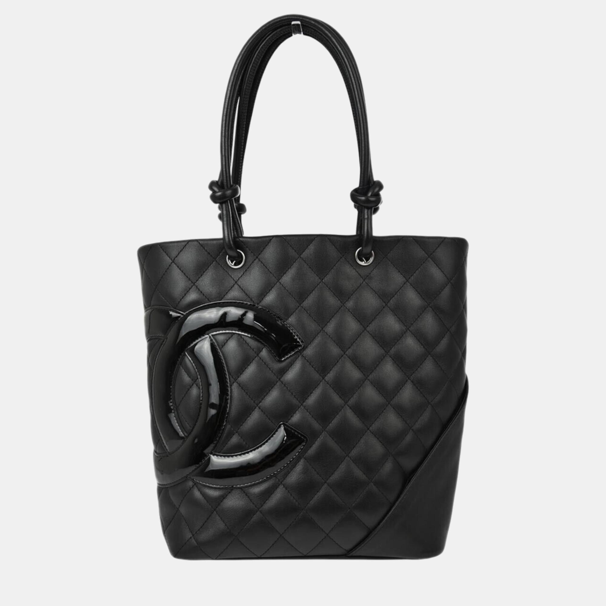 

Chanel Black Calfskin Cambon Ligne Tote Handbag